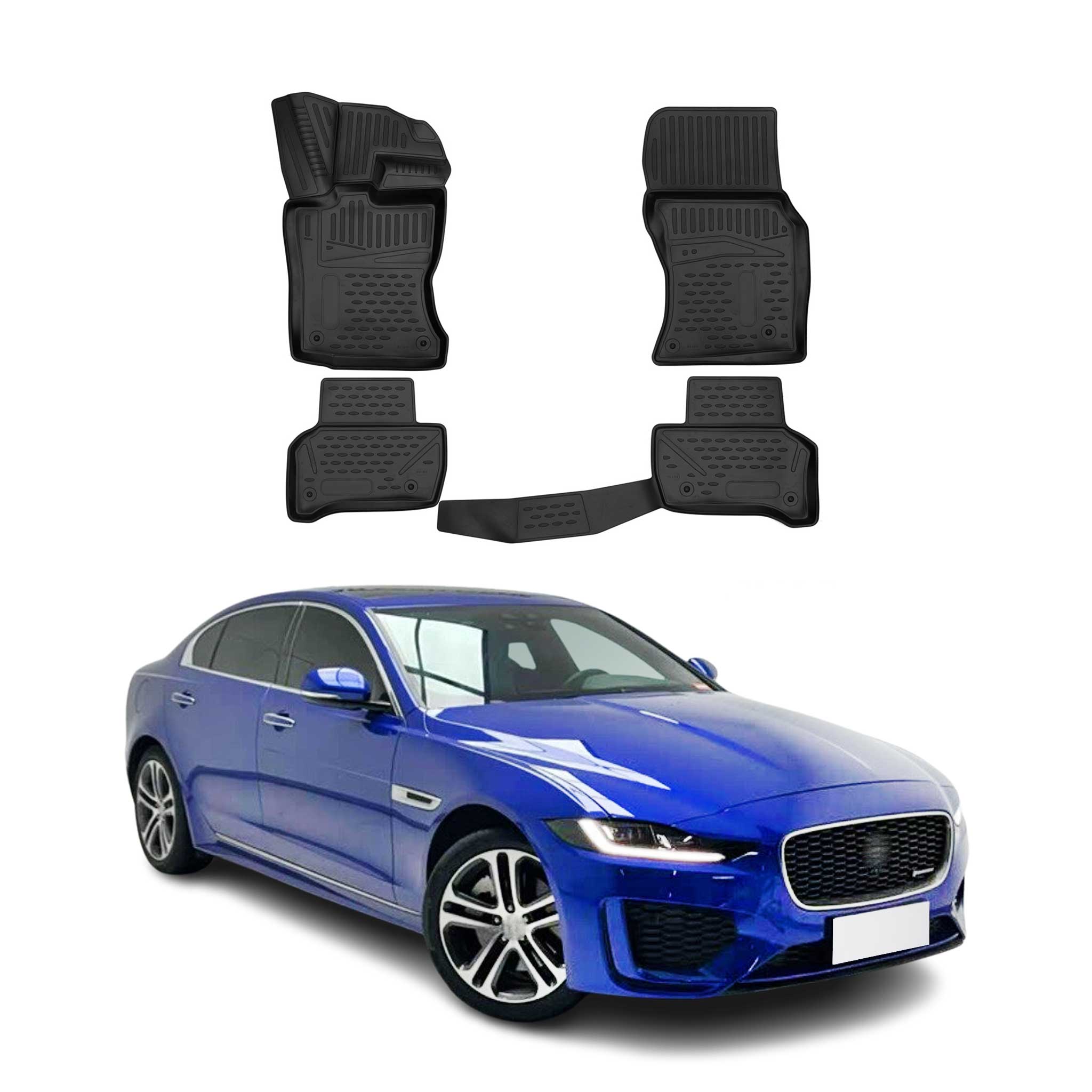 2020-2021 Jaguar XE Floor Mats Liners Full Set All Weather Black