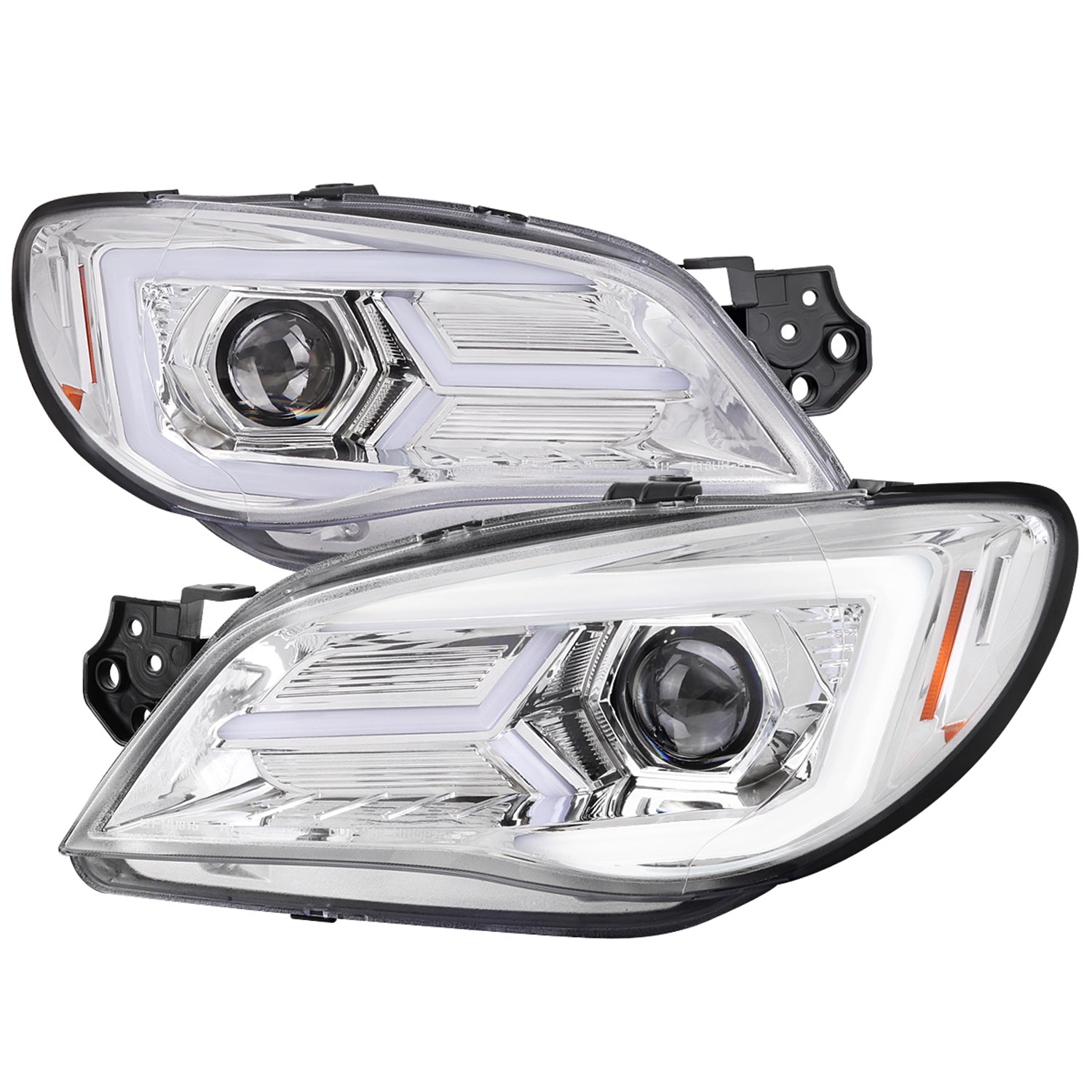 2006-2007 Subaru Impreza WRX STI LED Bar Signal Projector Headlights Chrome