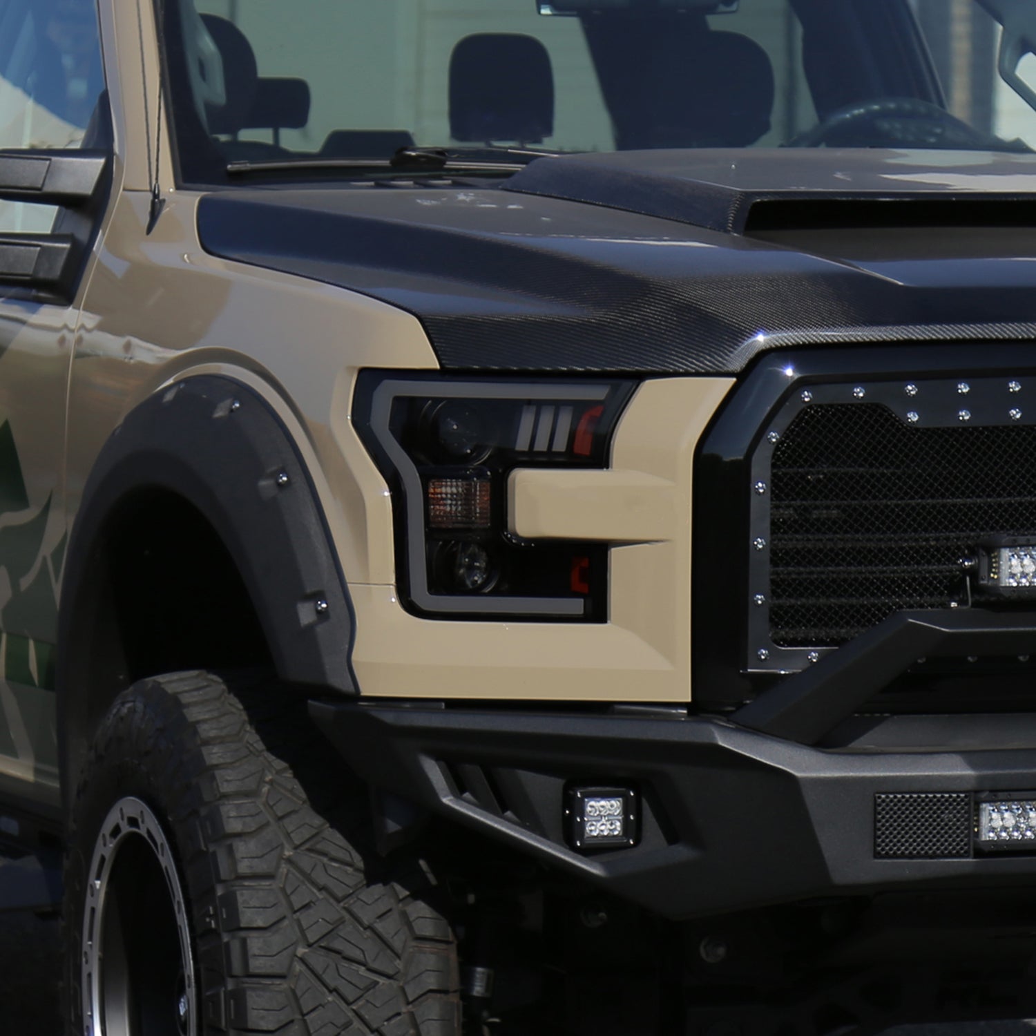 2015-2017 Ford F-150 LED Bar Projector Headlights Black Housing/Smoke Lens