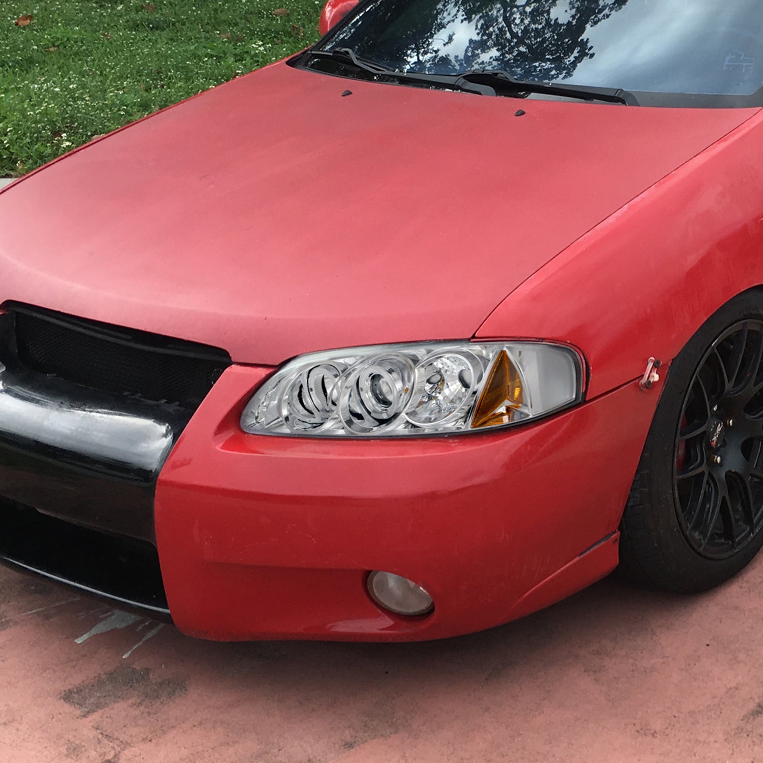 2000-2003 Nissan Sentra Dual Halo Projector Headlights Chrome/Clear Lens