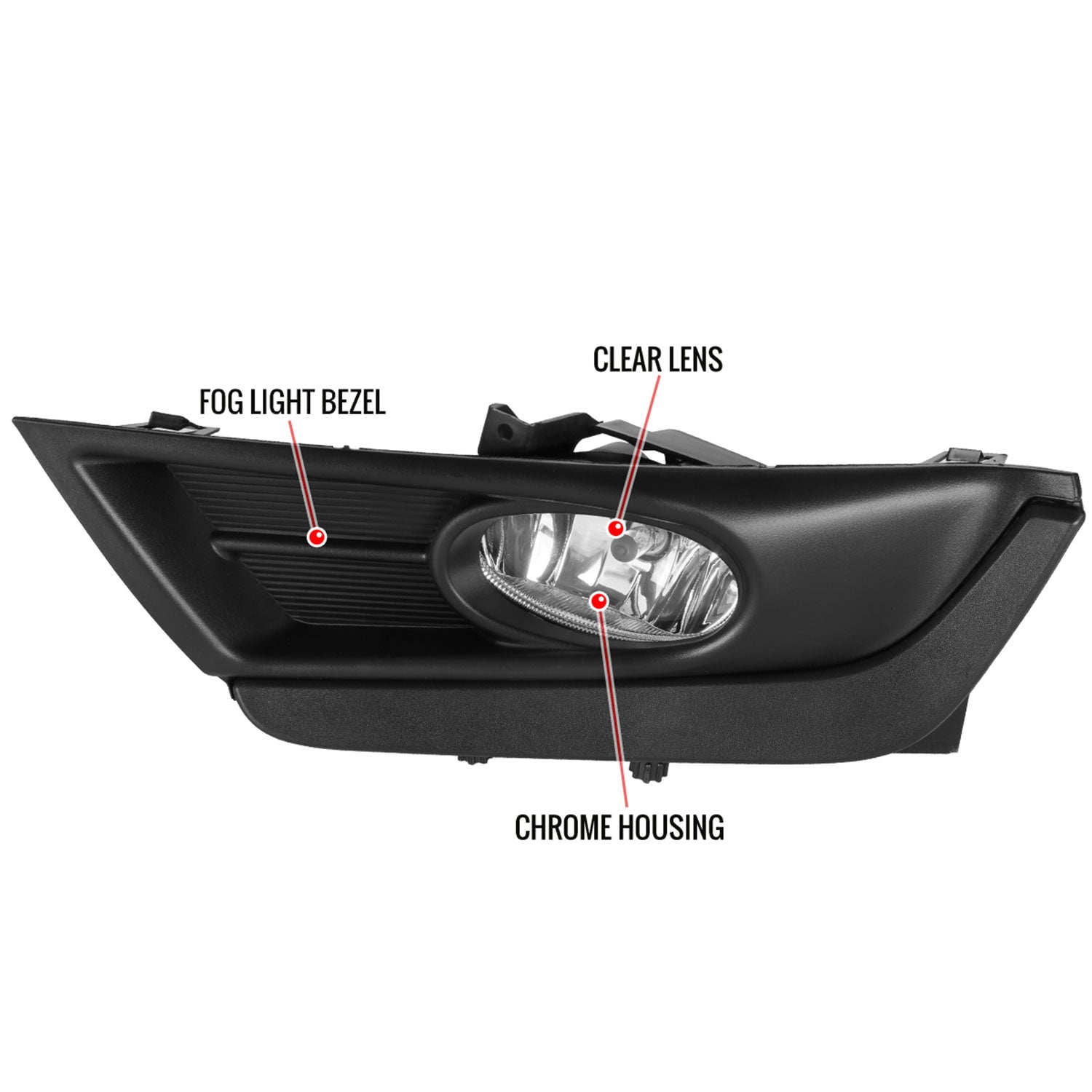 2017-2018 Honda CR-V 12V/35W H8 Fog Lights Kit Chrome Housing/Clear Lens