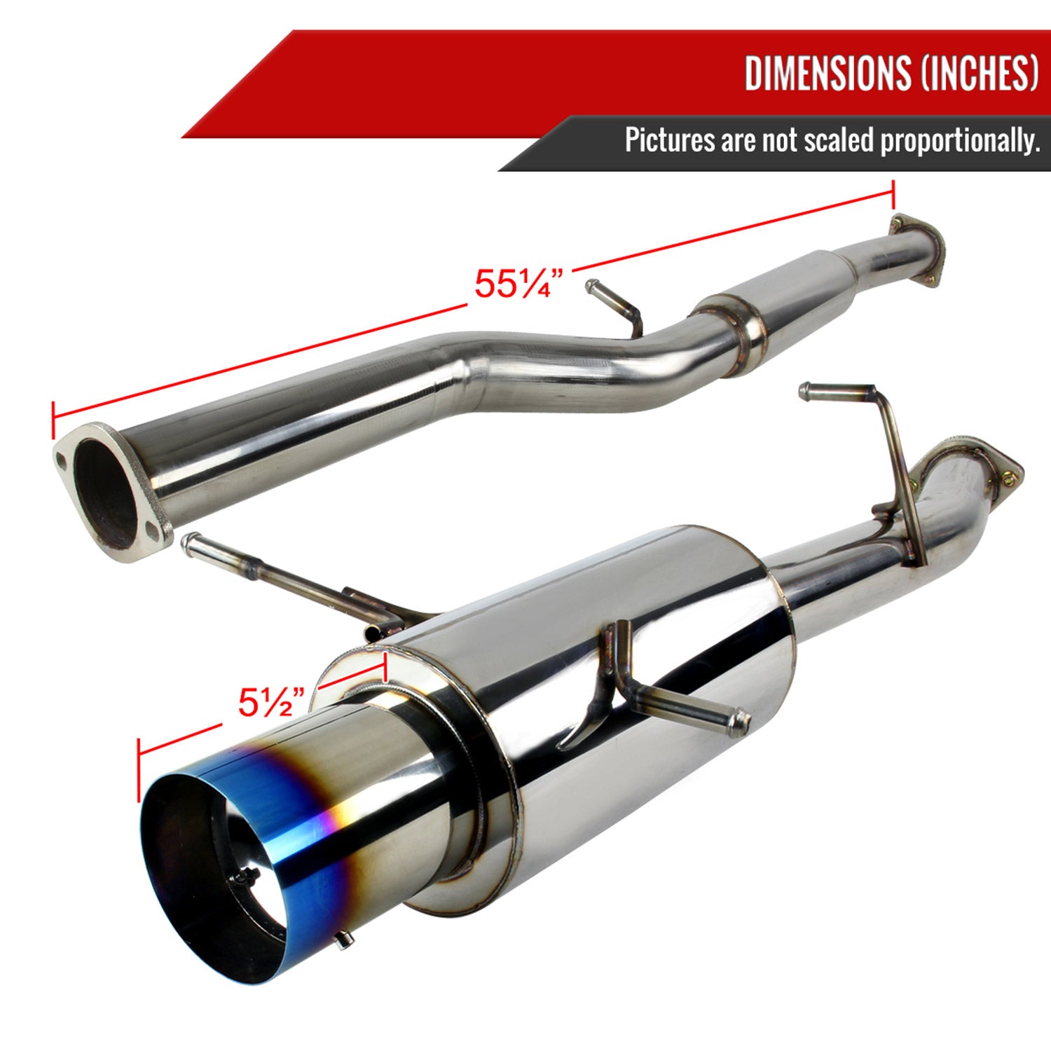 2002-2007 Subaru Impreza WRX STI 2.0L/2.5L Steel N1 Catback Exhaust Burnt Tip