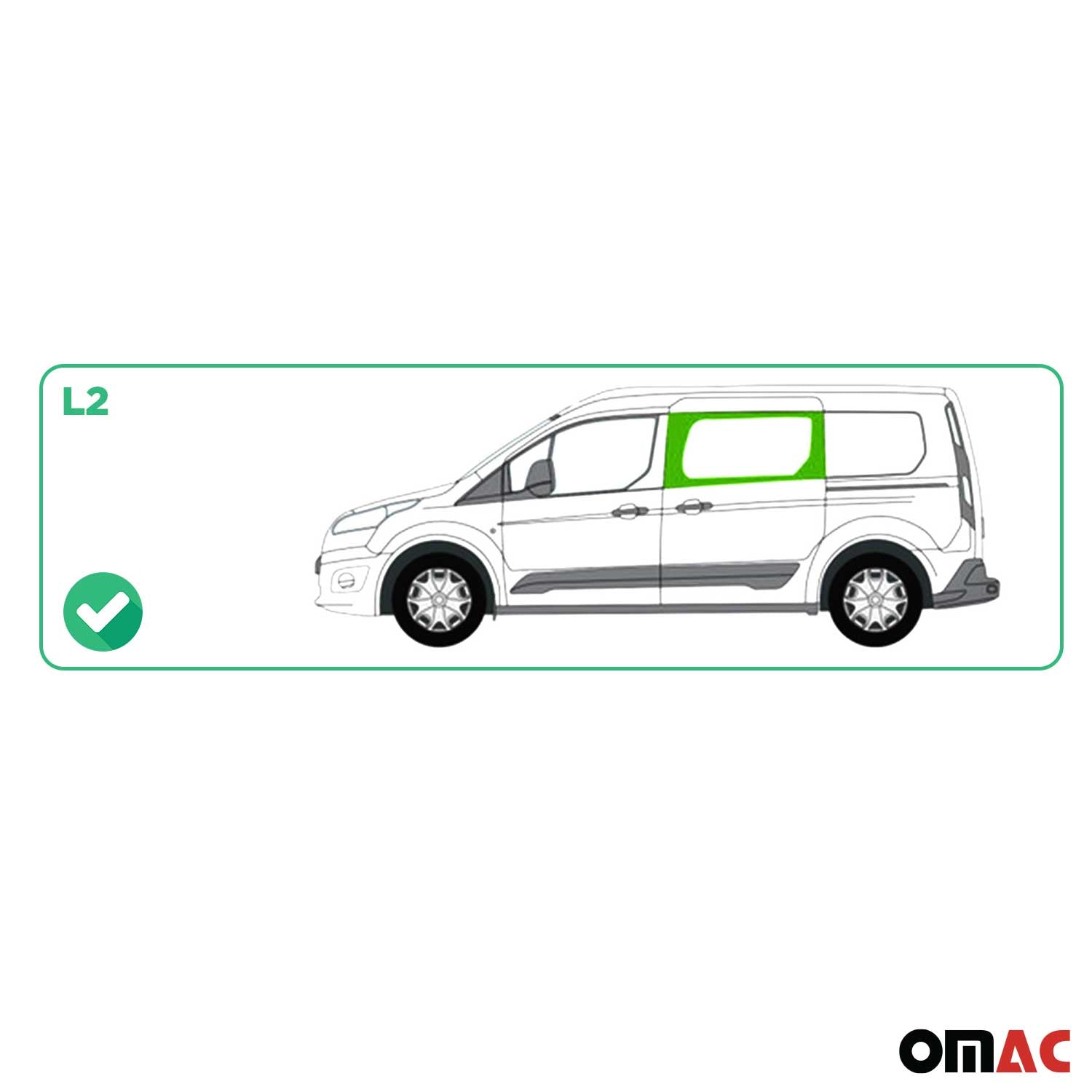 2014-2025 Ford Transit Connect Window Glass Front Left Side L2 Black