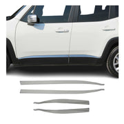 2015-2024 Jeep Renegade Side Door Molding Trim Skirt Garnish Steel Silver 4x