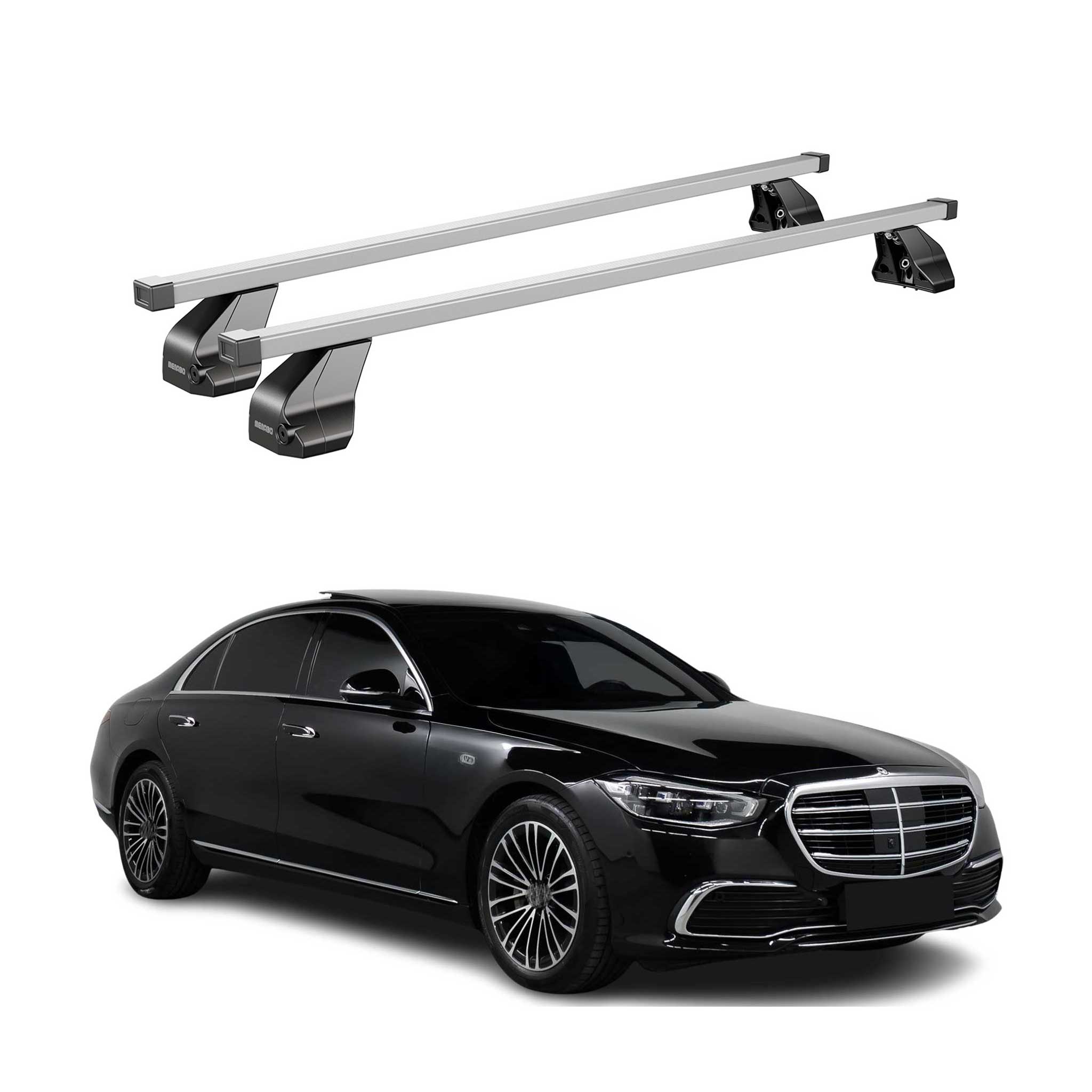 Roof Racks Cross Bars Carrier for Mercedes S Class W223 2020-25 Steel Gray 2x