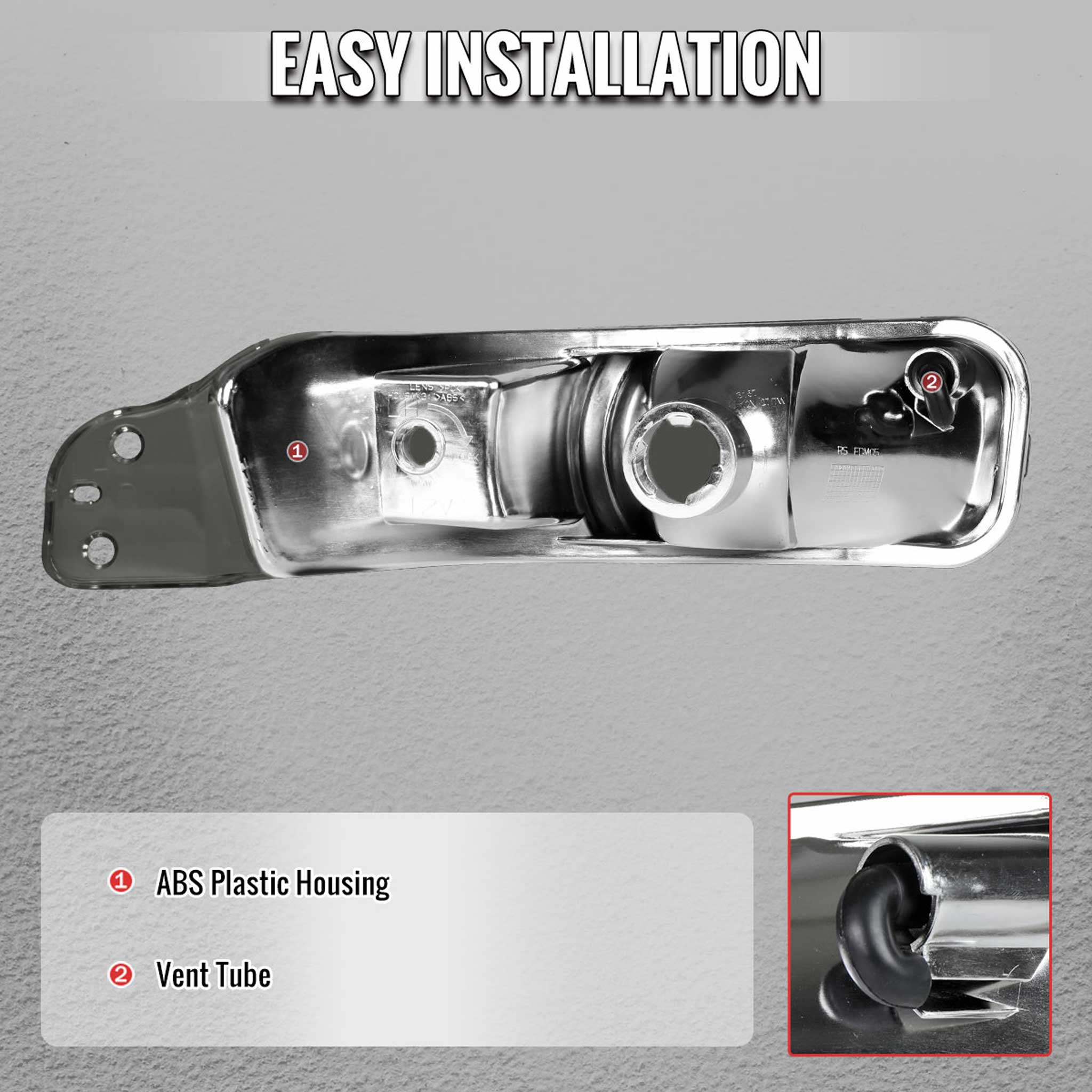 For Ford Mustang 2005-2009 Turn Signal Parking Lamp Chrome Housing Smoked Lens