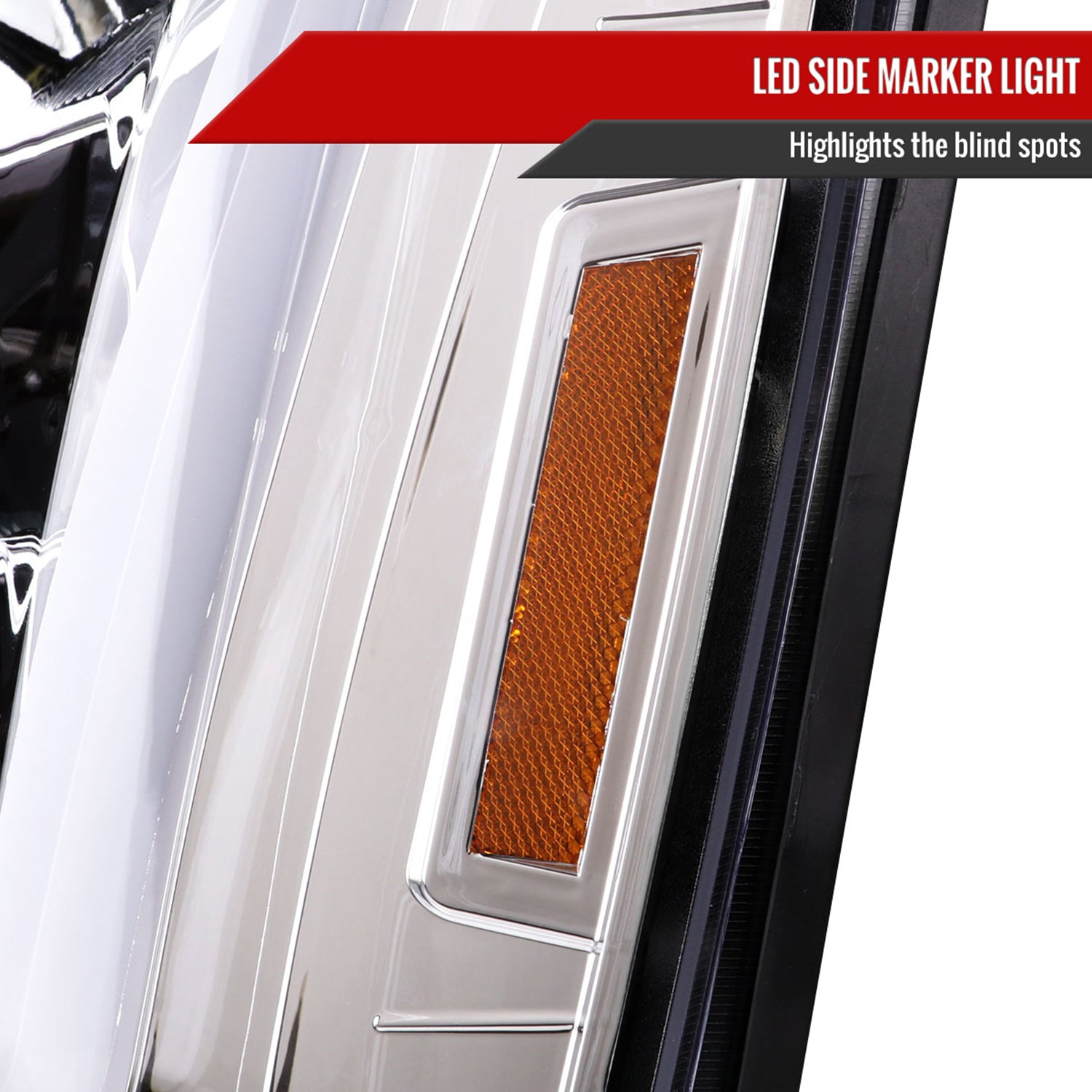 2007-2014 GMC Yukon/XL 1500/XL 2500 LED Signal Projector Headlights Chrome