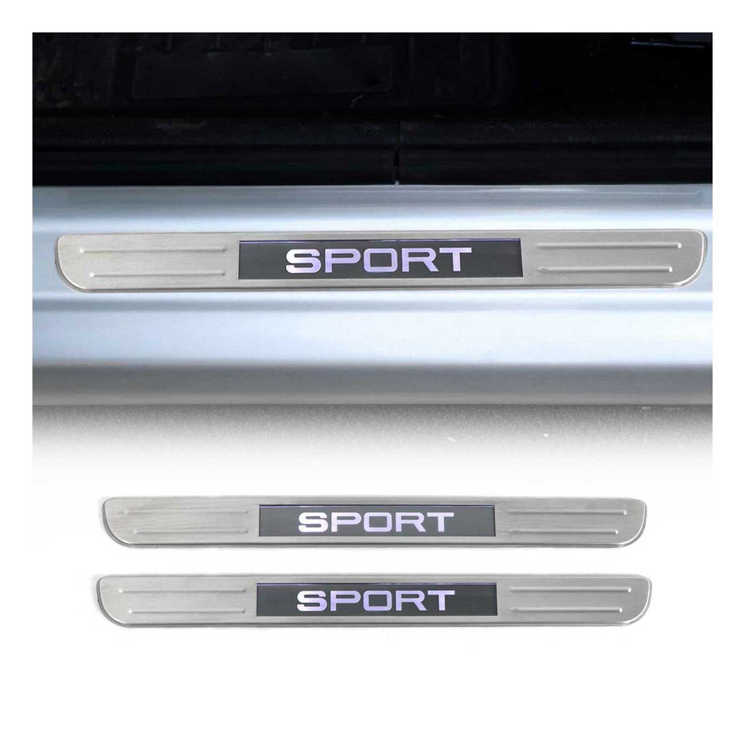 2013-2016 Ford Escape Door Sill Scuff Plate Illuminated Sport Stainless Steel 2Pcs