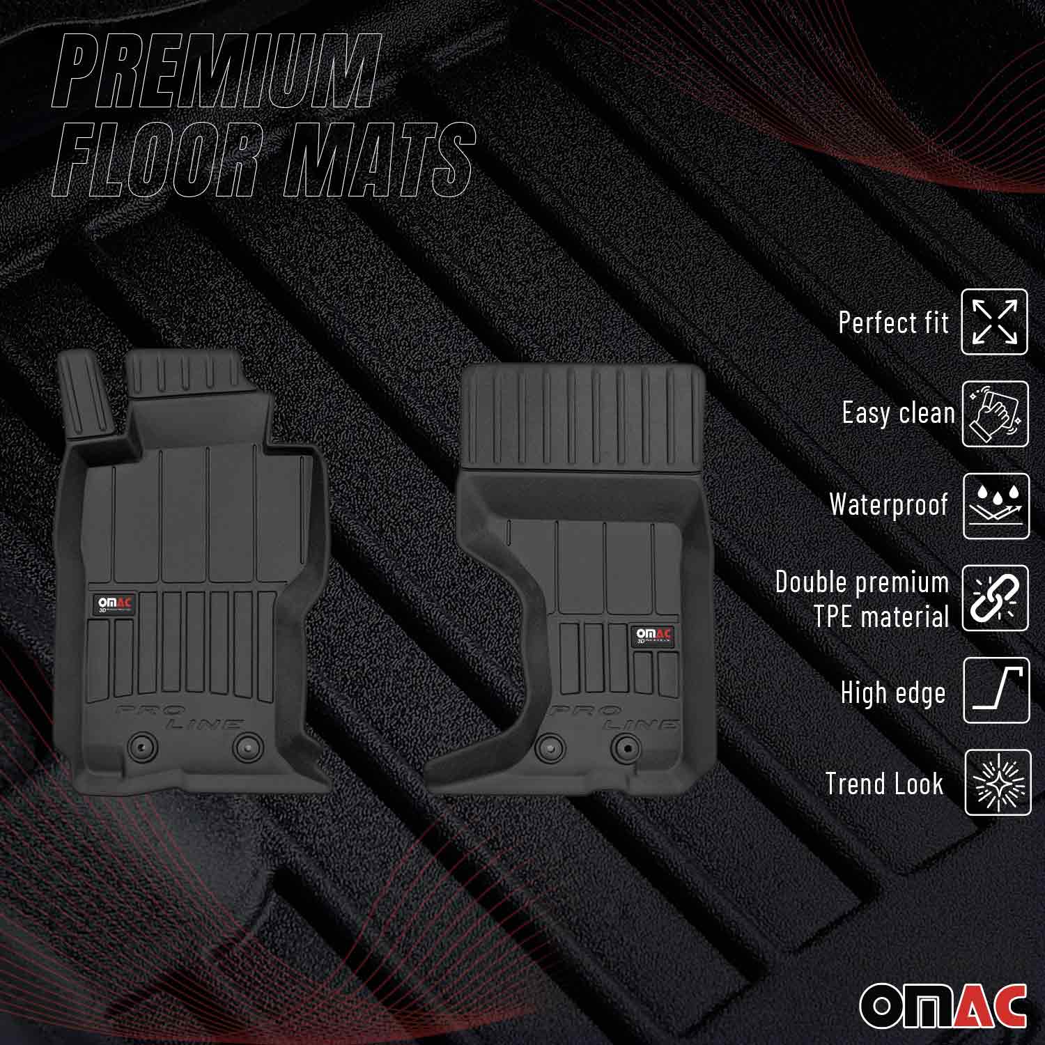 OMAC Premium Floor Mats for Fiat 124 Spider 2017-2020 Waterproof Heavy Duty 2Pcs