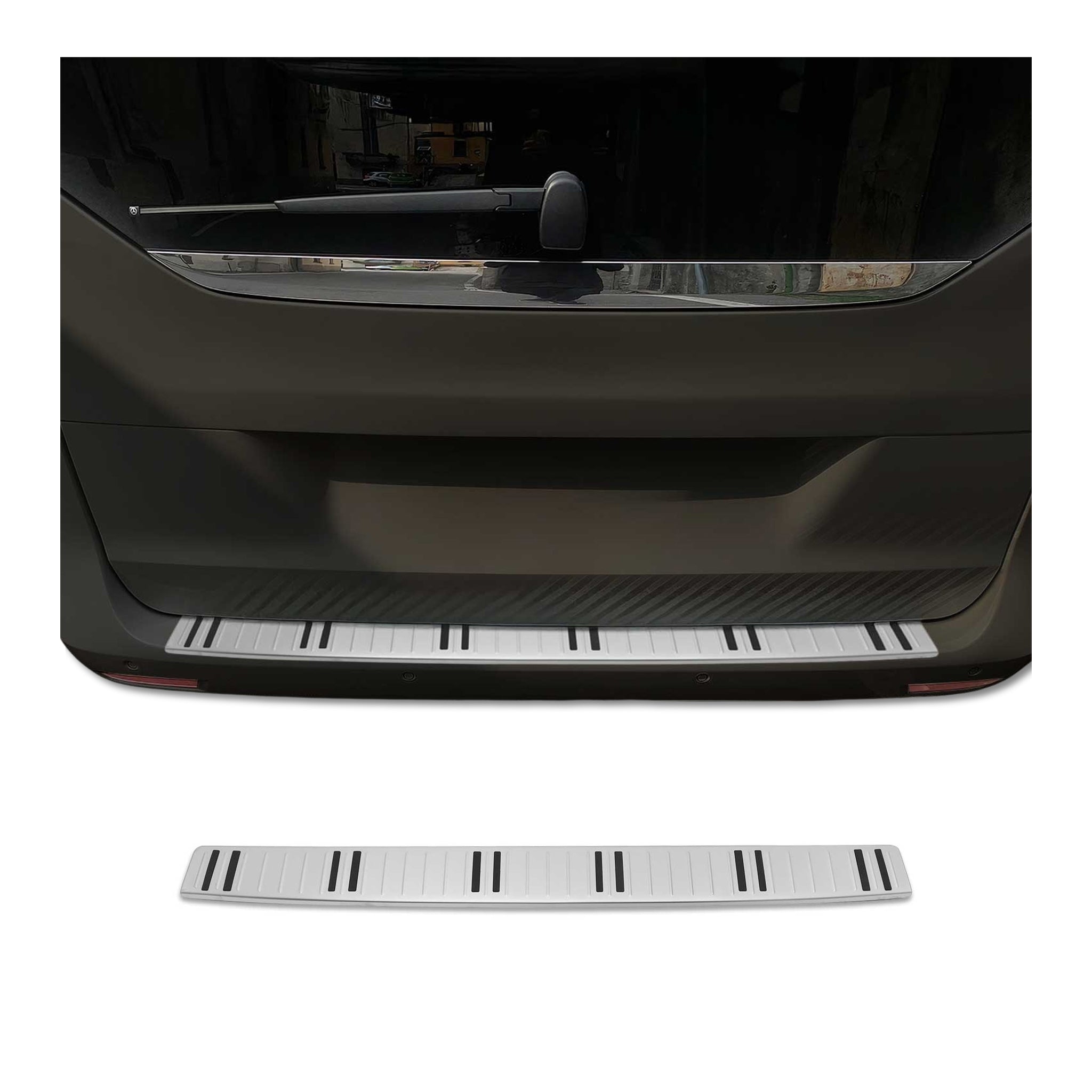 2016-2025 Mercedes Metris Rear Bumper Guard Stainless Steel Brushed with Plastic