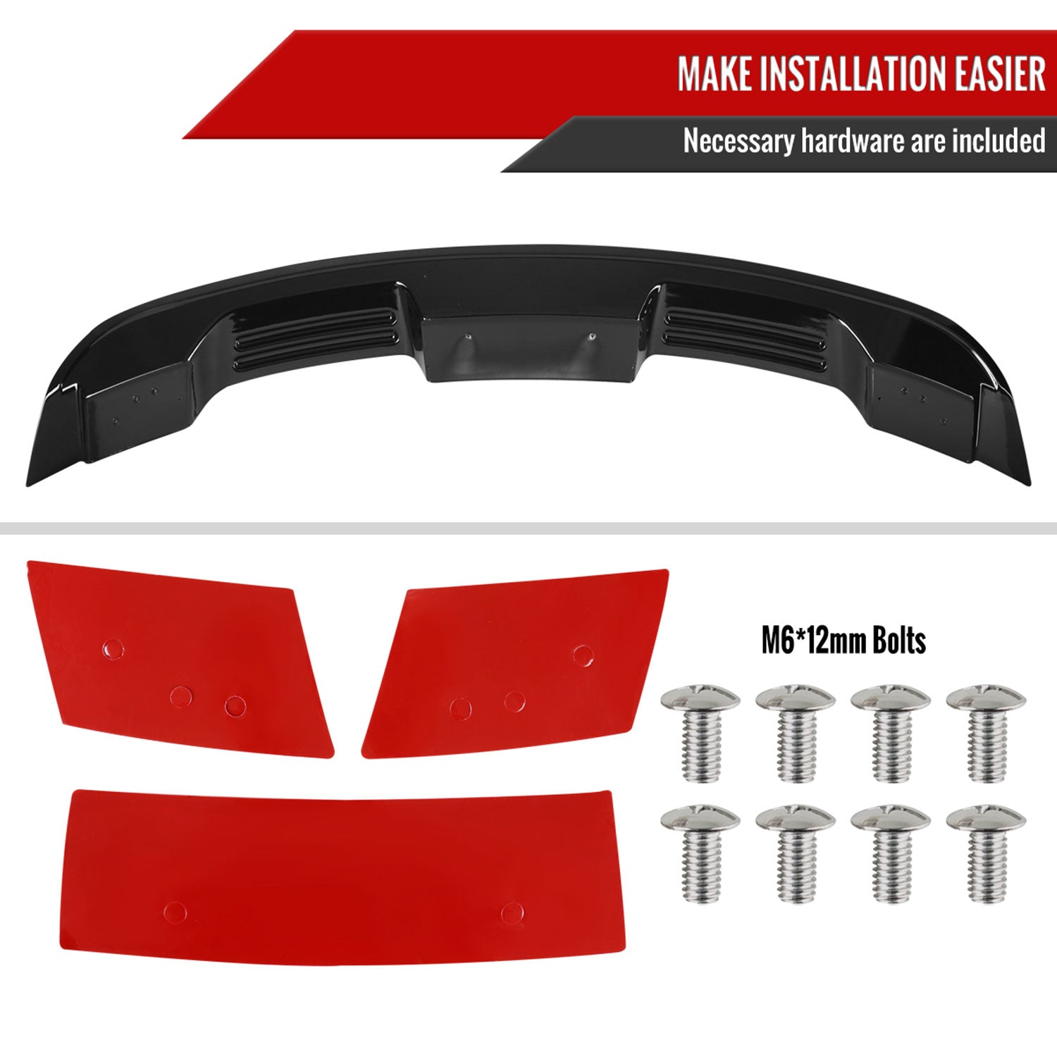 2015-2022 Ford Mustang Glossy Black ABS GT500 Style Rear Spoiler