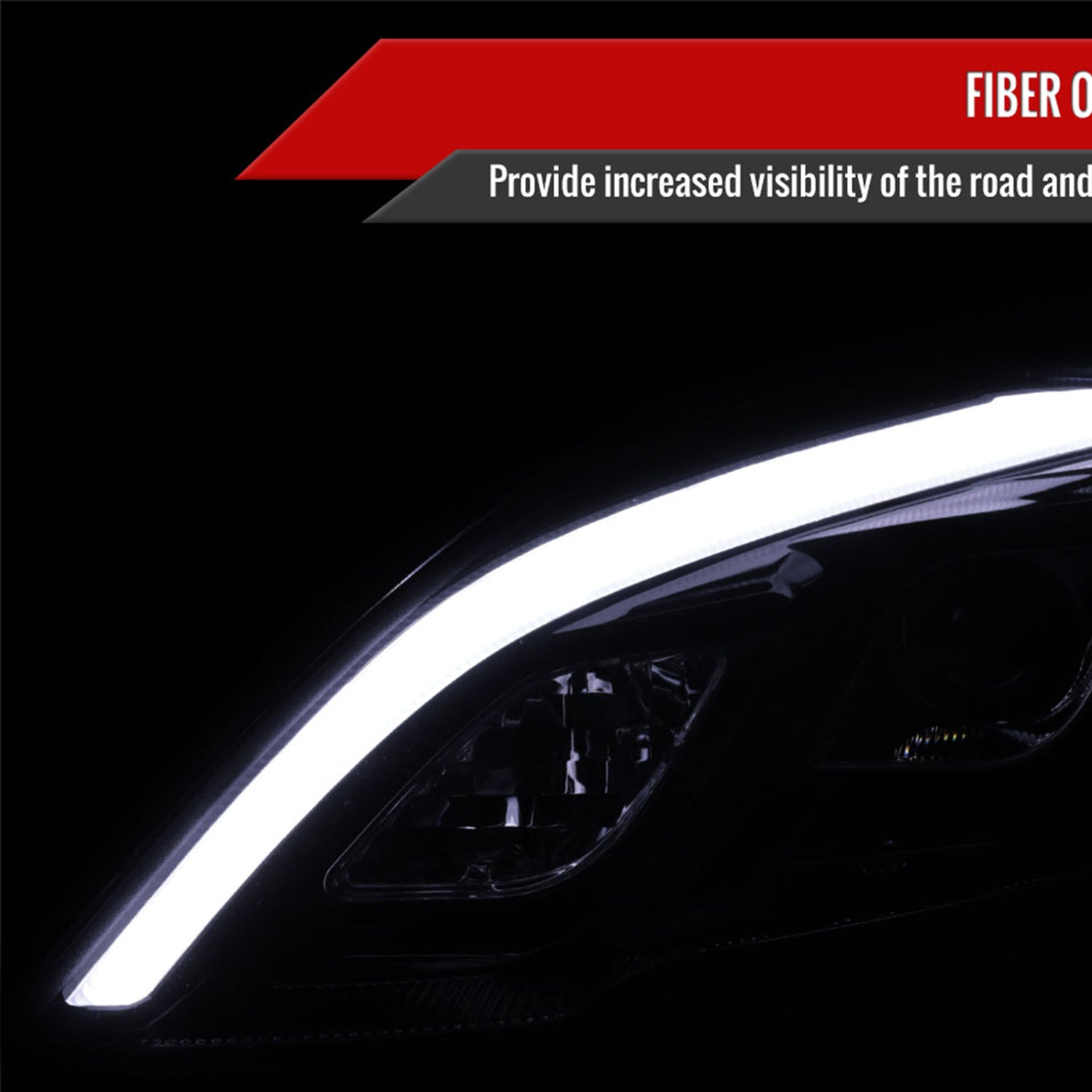 2007-2011 Honda CR-V LED Bar Projector Headlights Glossy Black/Smoke Lens