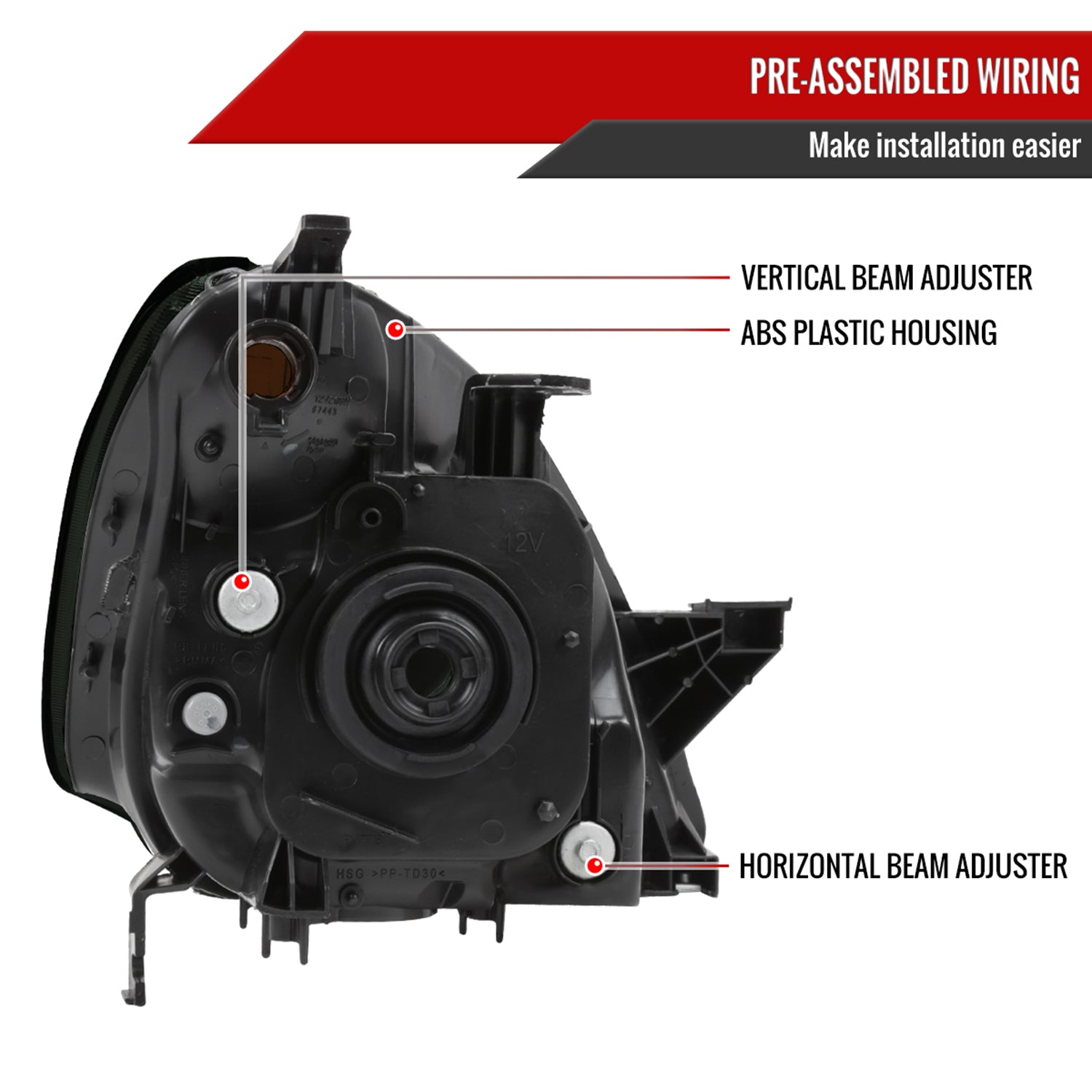 2002-2004 Honda CR-V Factory Style Headlights w/Amber Reflector Chrome/Smoke