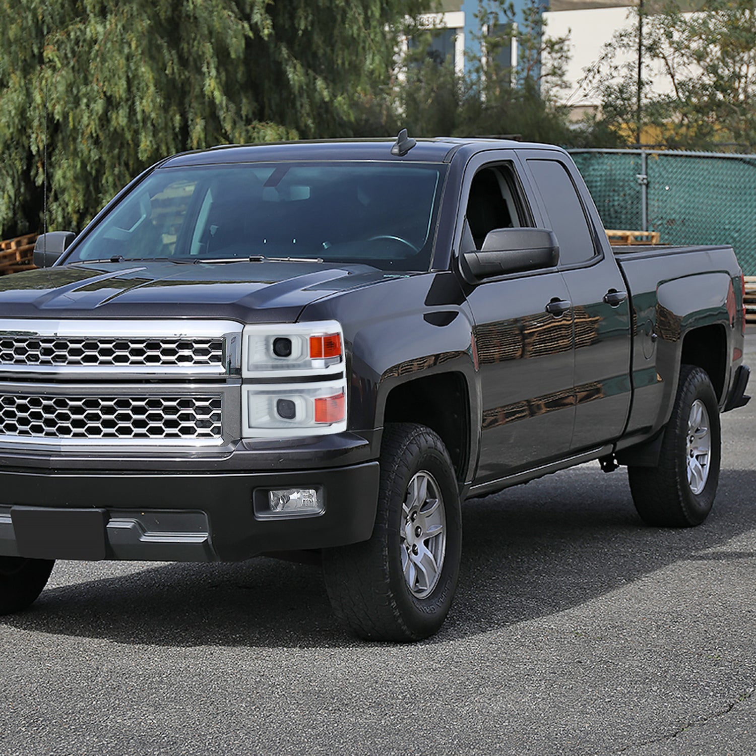 2014-2015 Chevy Silverado 1500 LED Bar Headlights White Housing/Black Trim