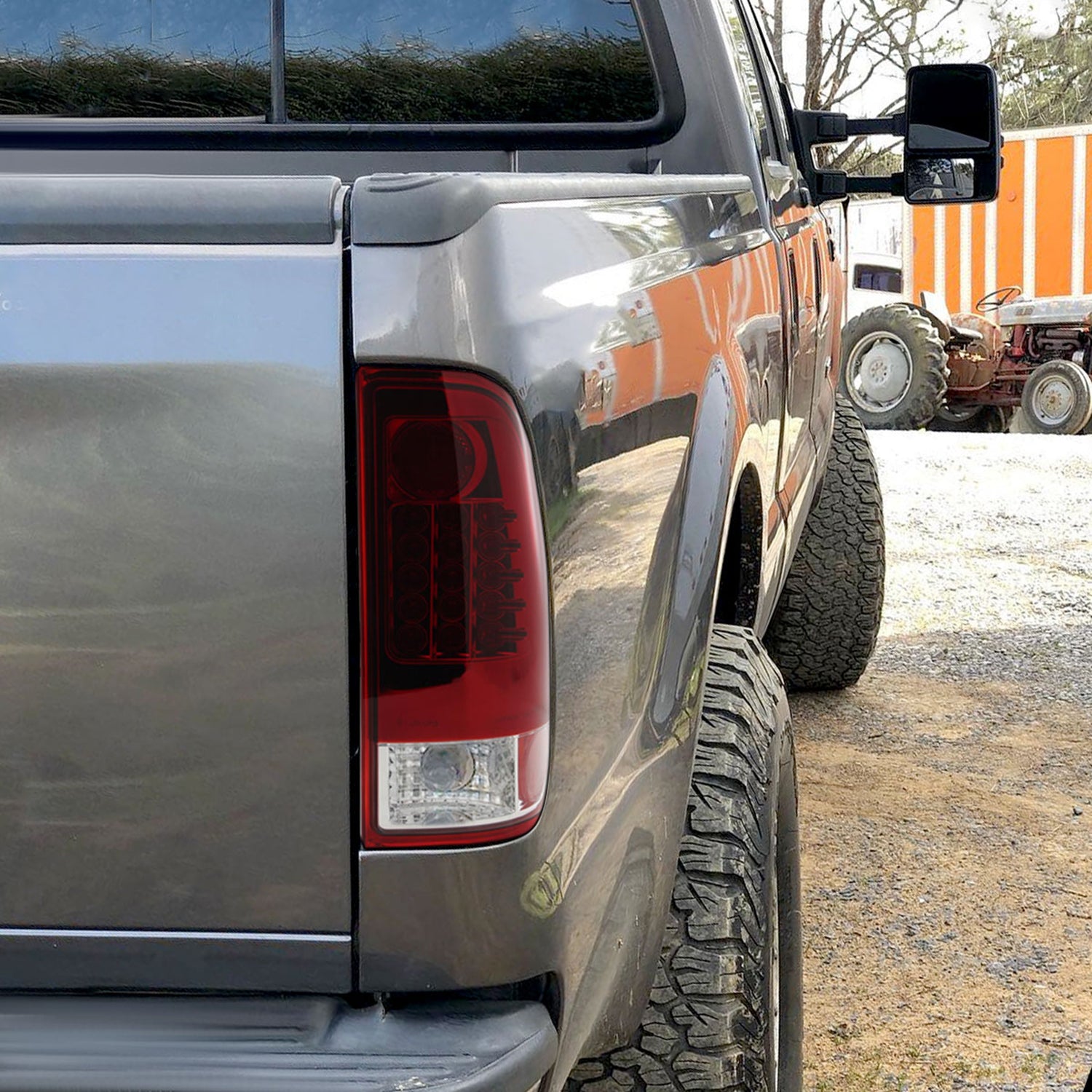 1997-2007 Ford F-150/F-250/350/450/550 Styleside LED Tail Lights Chrome/Red