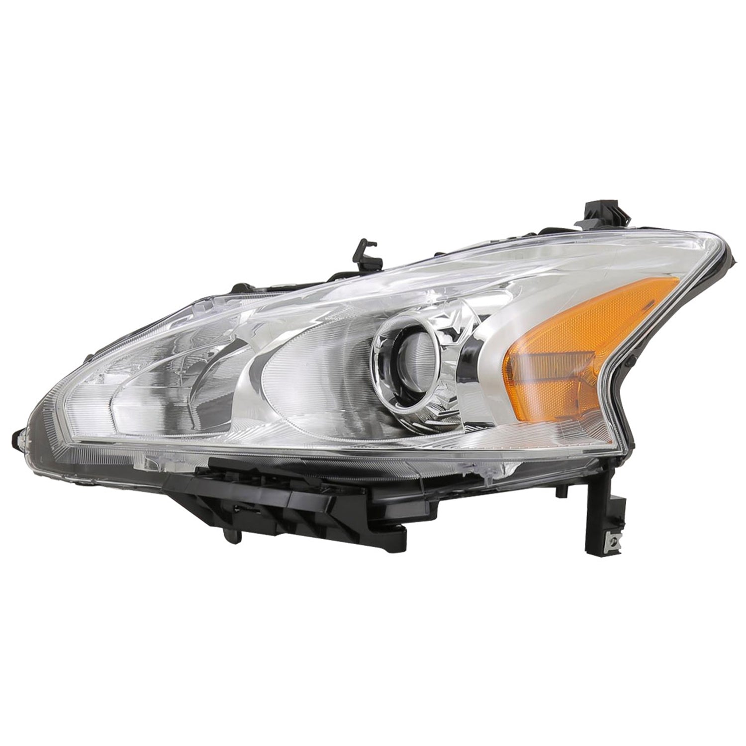 2013-2015 Nissan Altima Sedan Projector Headlights Amber Reflectors Chrome