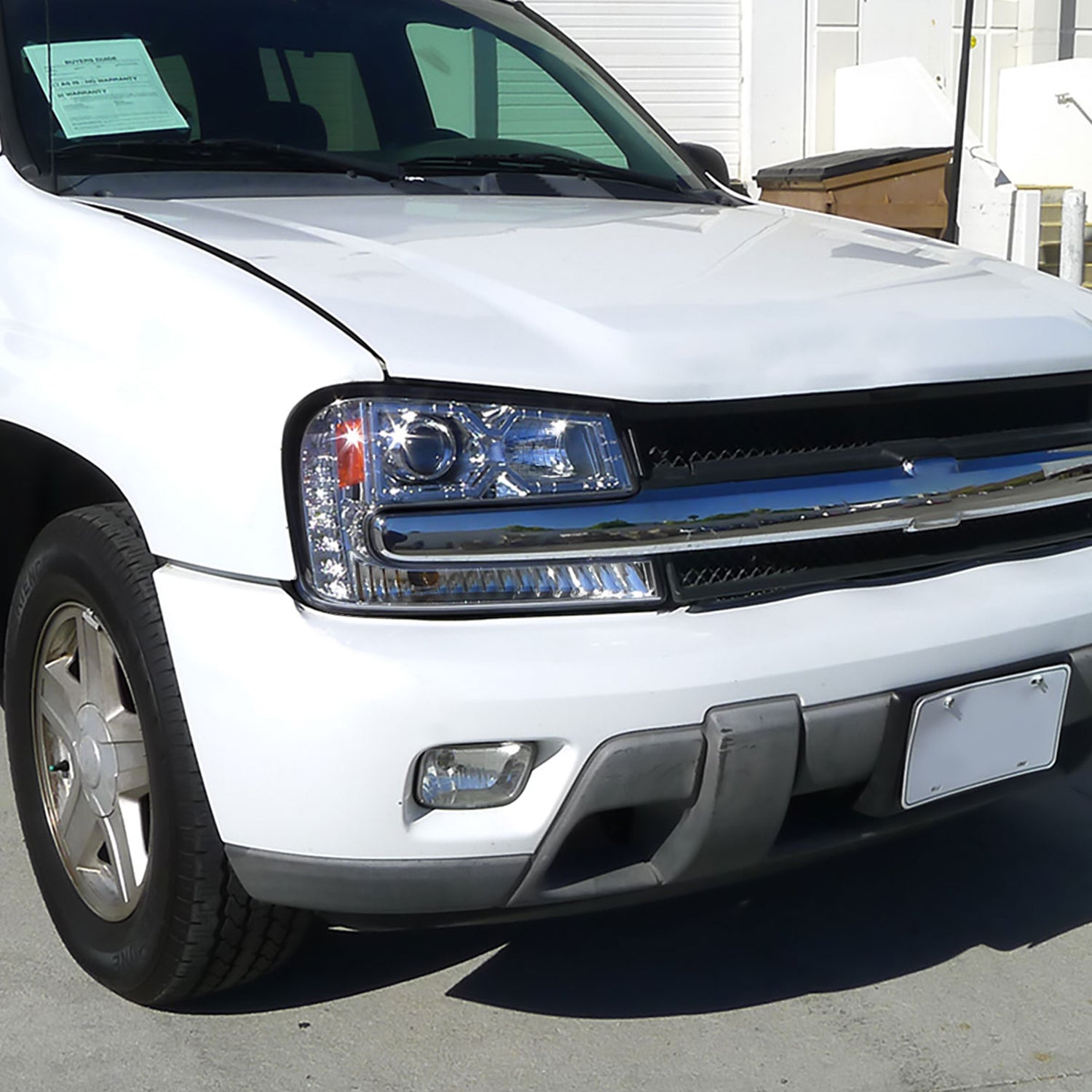 2002-2009 Chevy Trailblazer Projector Headlights LED Light Strip Chrome/Clear