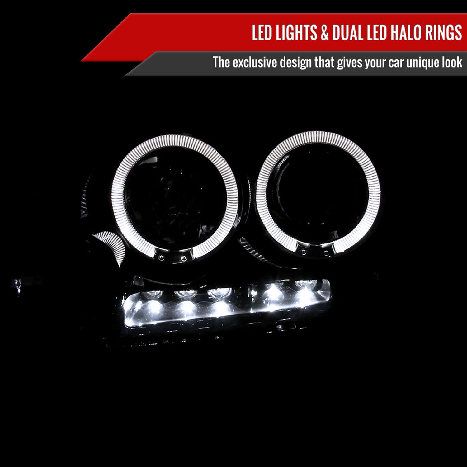 2004-2008 Ford F-150/ 06-2008 Lincoln Mark LT Dual Halo Headlights Smoke