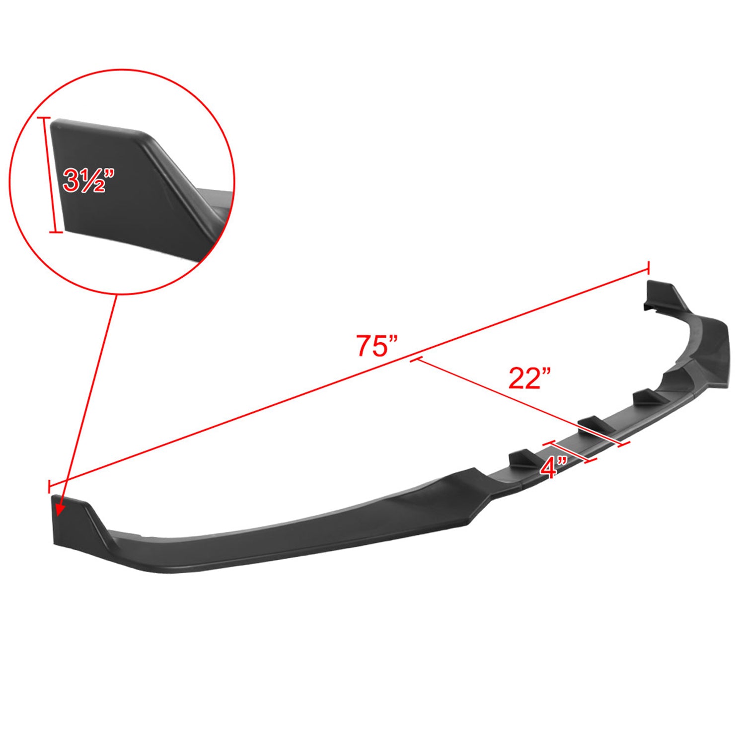 2018-2020 Honda Odyssey Matte Black 3Pcs Front Bumper Lip Splitter Kit