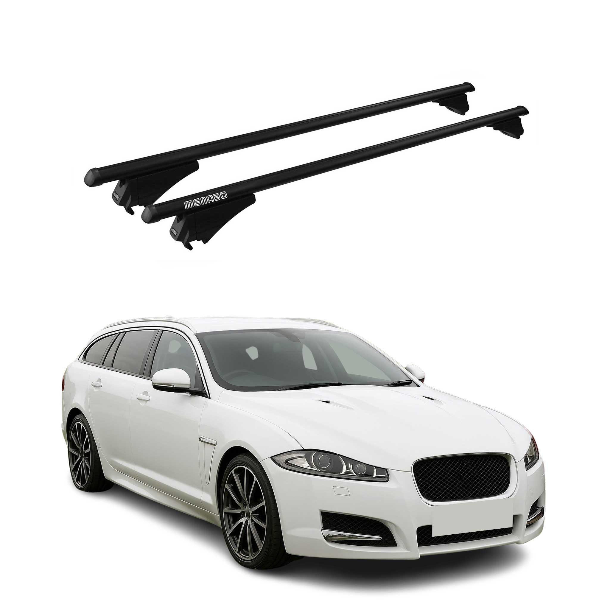 2009-2015 Jaguar XF Roof Rack Cross Bars Black