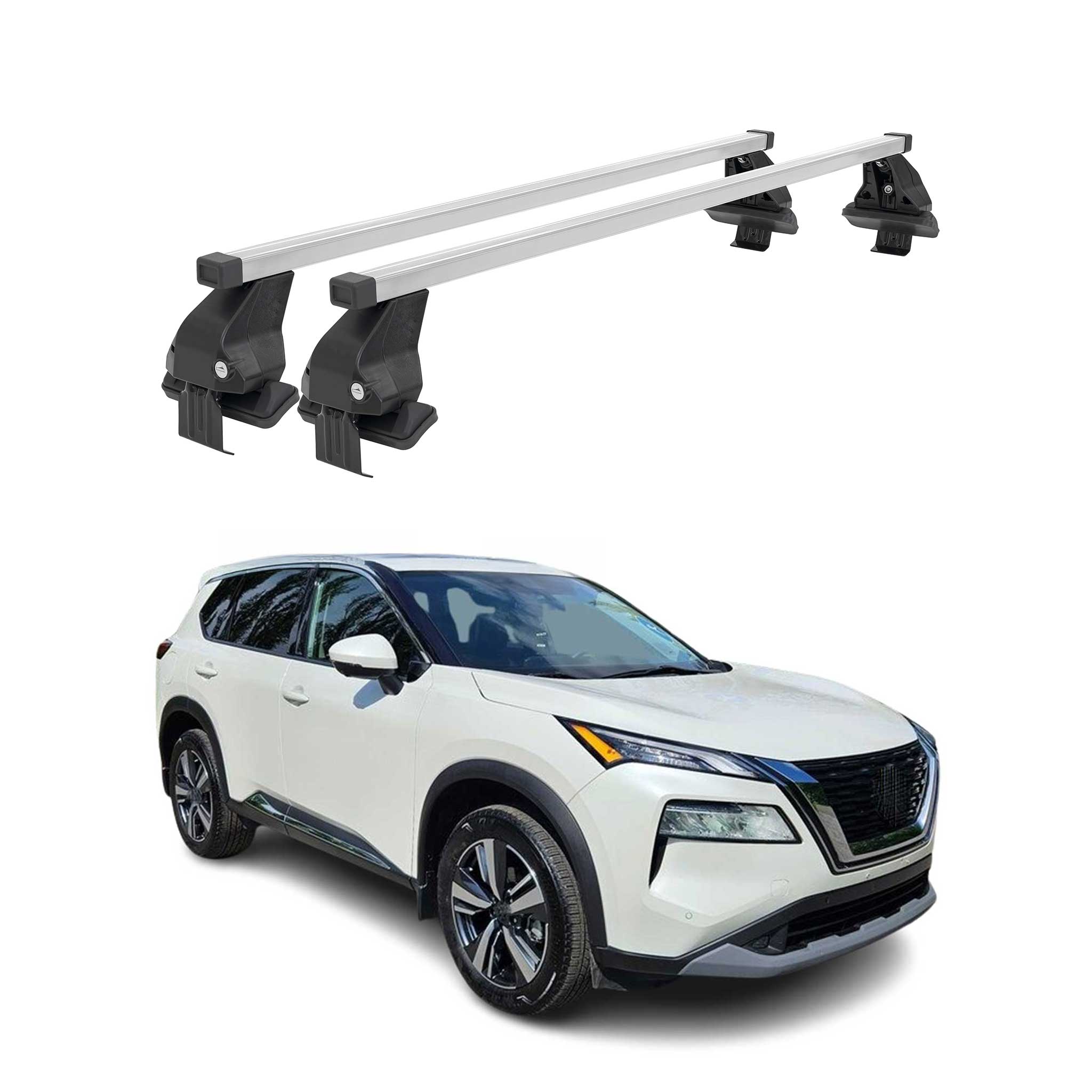 Top Roof Racks Cross Bars for Nissan Rogue T33 2021-2026 Steel Gray 2x