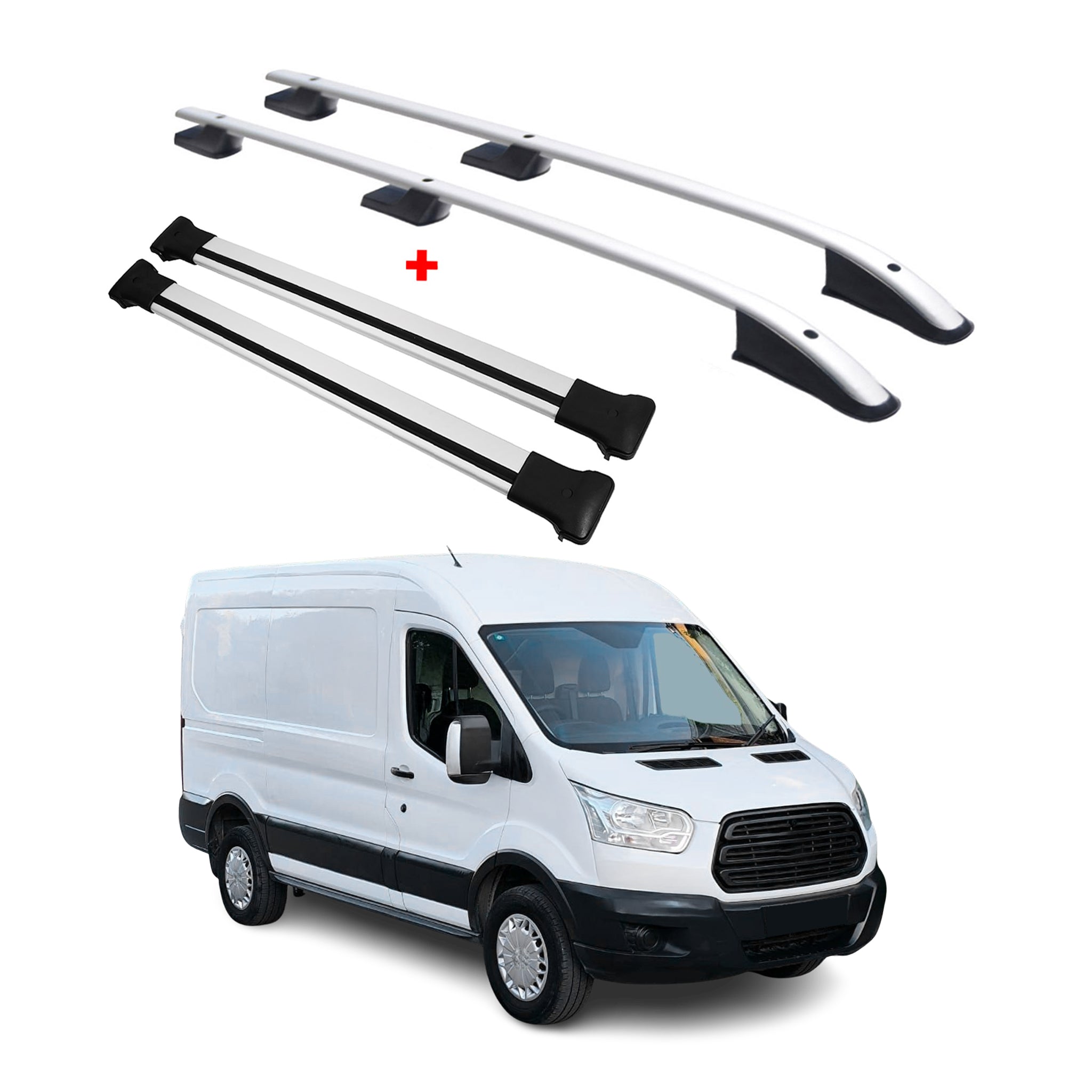 2015-2025 Ford Transit Roof Racks & Roof Rack Rails Silver L2 MWB