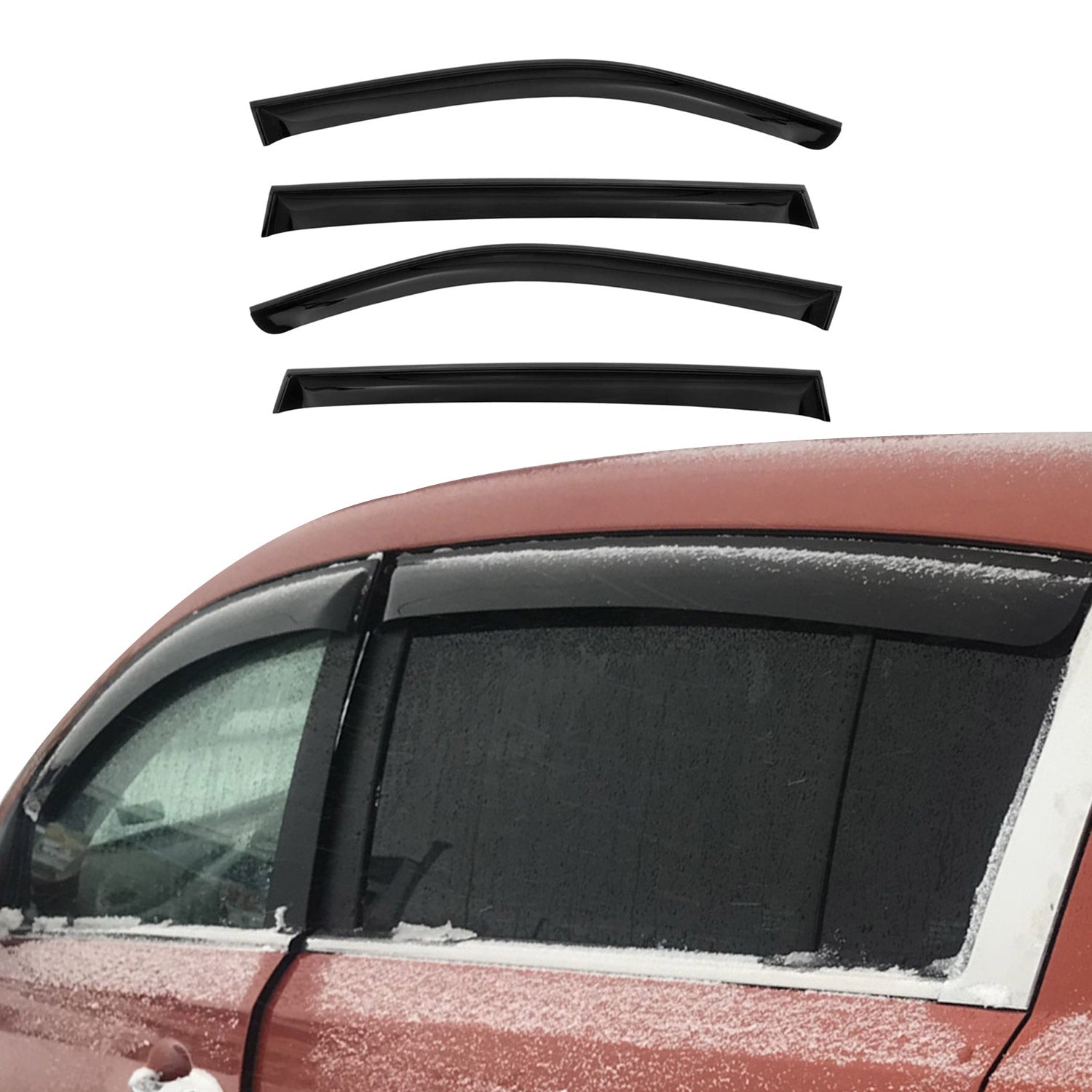 2011-2016 Kia Sportage Window Visor Vent Rain Deflector 4Pcs Smoke