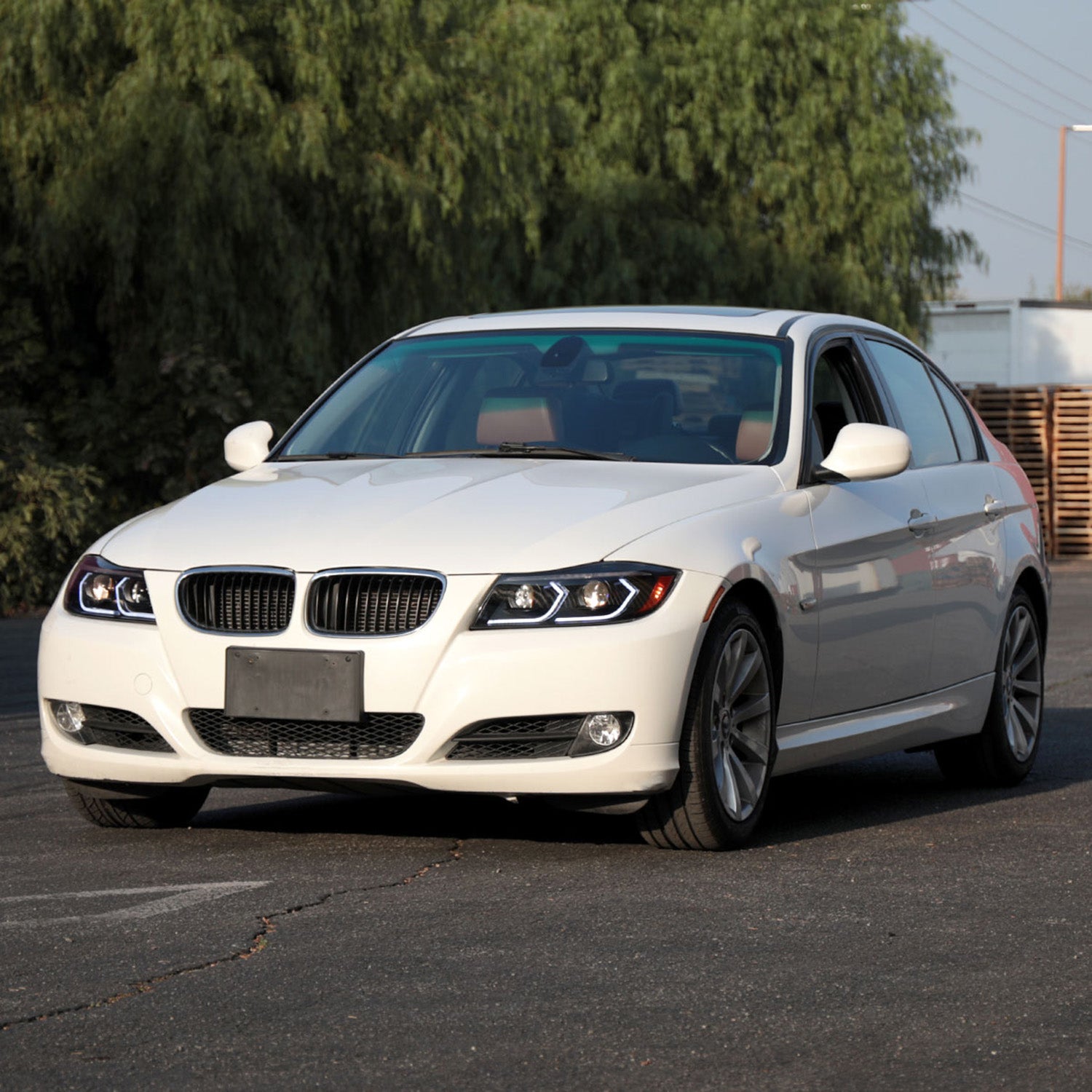 2006-2011 BMW E90 3 Series Sedan 3D Iced LED Dual Projector Headlights Black