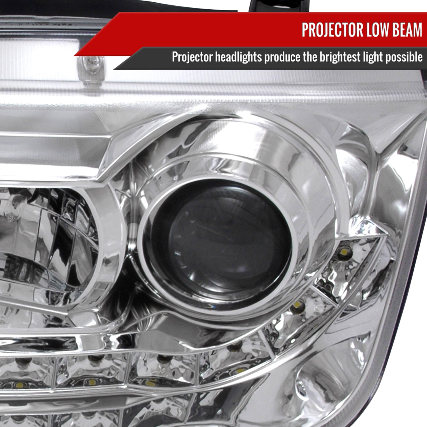 1999-2004 VW Jetta/Bora Projector Headlights R8 LED Light Strip Chrome