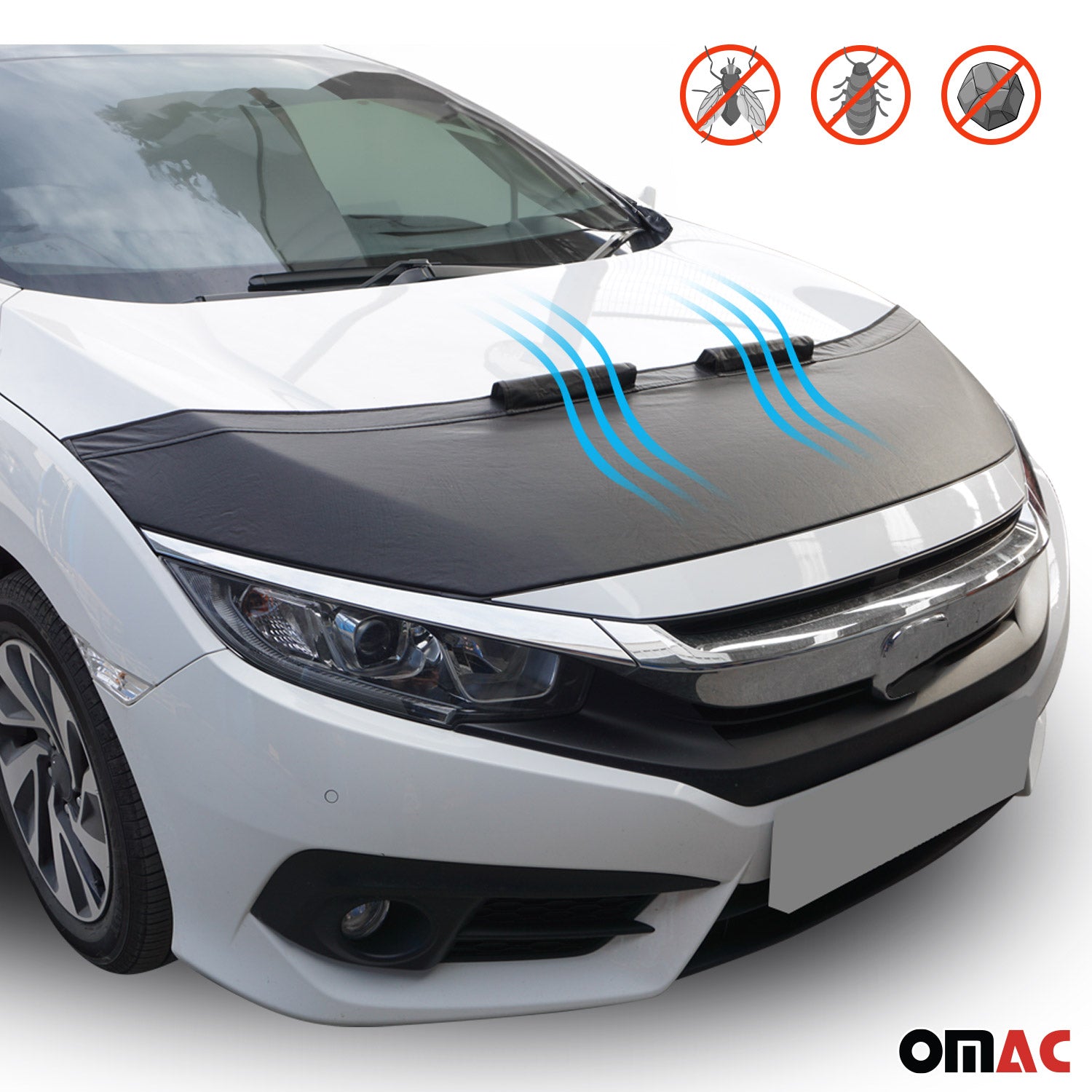 2014-2020 Fiat 500L Car Bonnet Mask Hood Bra Black 1 Pc