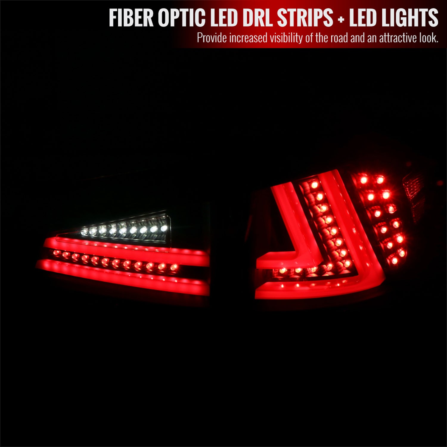 2006-2008 Lexus IS250/IS350 LED Tail Lights & Trunk Lights Black/Clear Lens