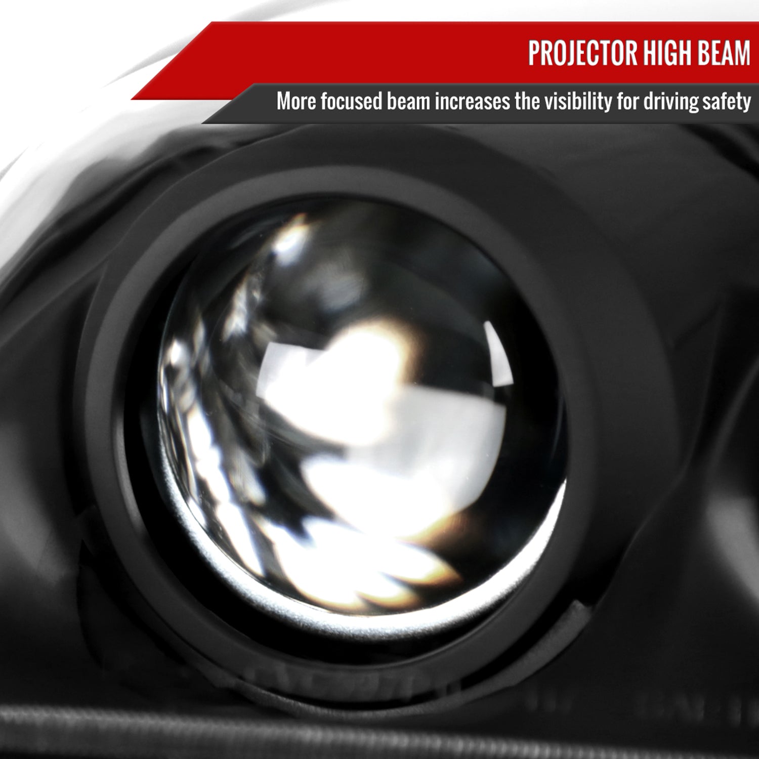 1997-2004 Chevy Corvette C5 H7 Projector Headlights Matte Black/Clear Lens