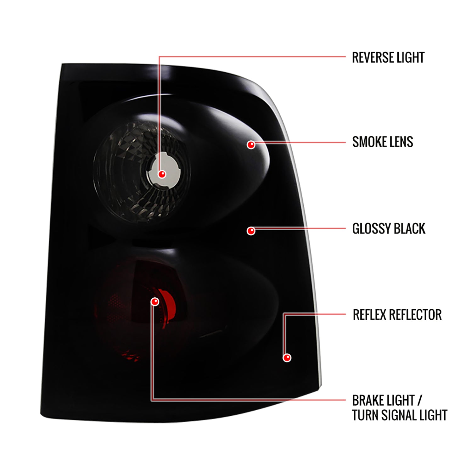 2002-2005 Ford Explorer Tail Lights Glossy Black Housing/Smoke Lens