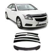 2011-2015 Chevrolet Cruze Set Bug Shield Hood Deflector & Window Visor Vent Kit 5Pcs Smoke