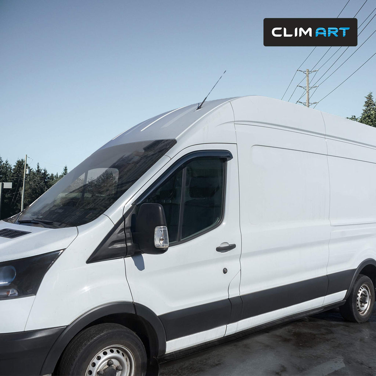 Clim Art Wind Deflectors for Ford Transit 2015-2026 Commercial Dark Smoke 2x