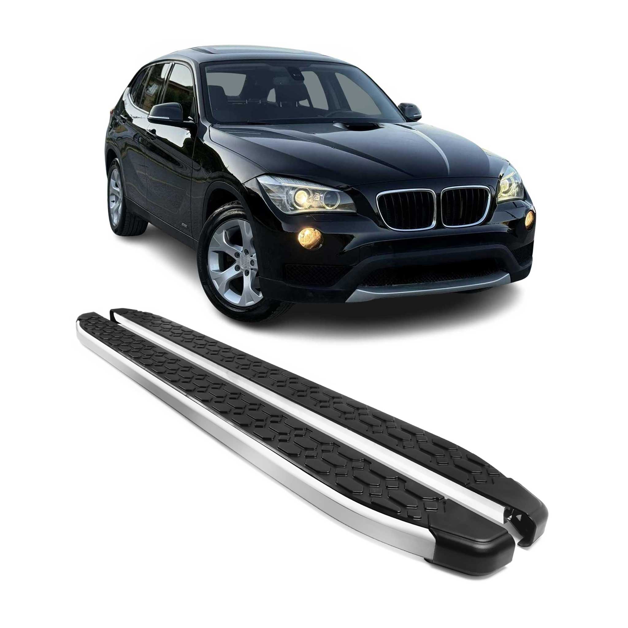 2010-2015 BMW X1 E84 Running Boards Side Steps Silver & Black