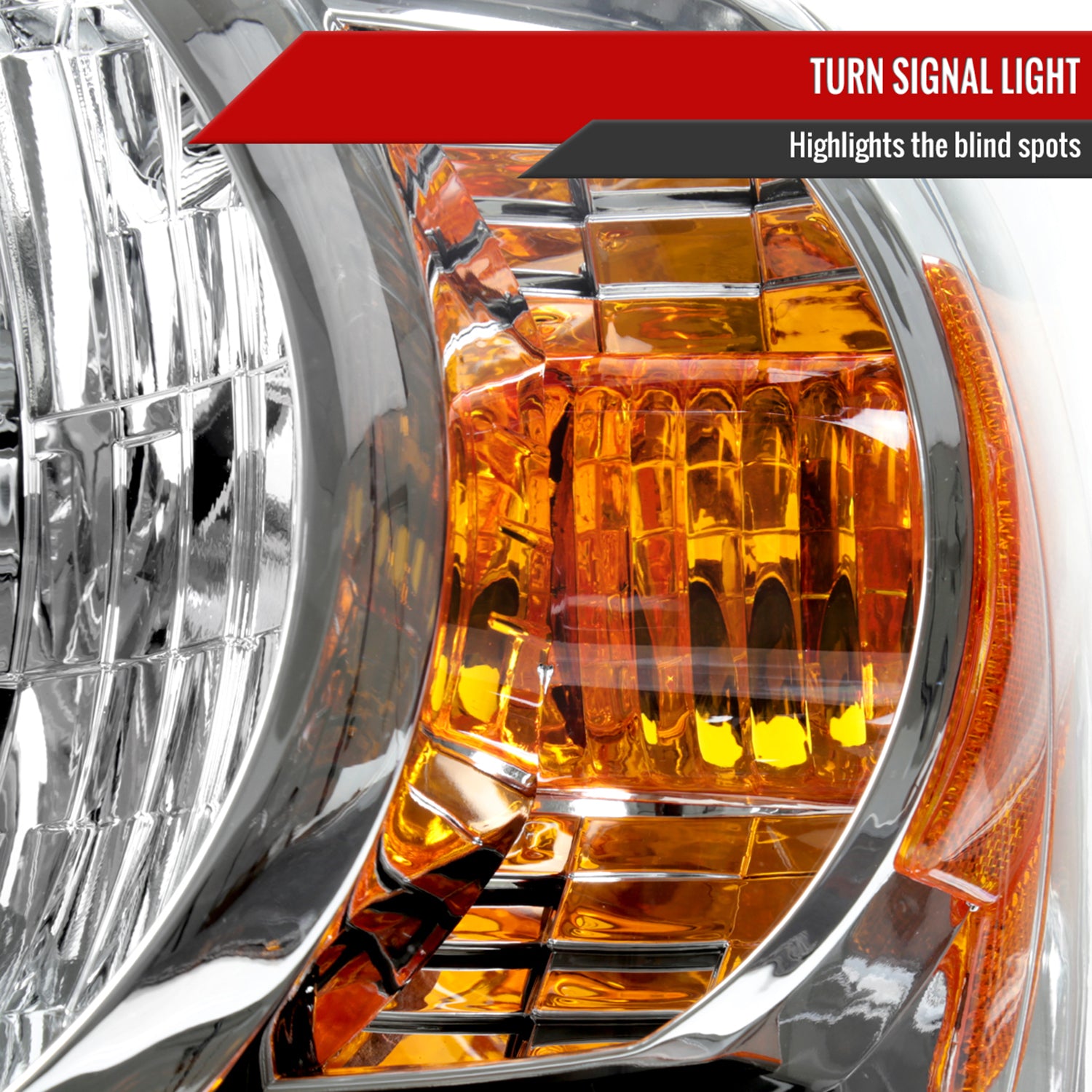 2004-2007 Toyota Highlander Factory Style Headlights Chrome/Clear Lens