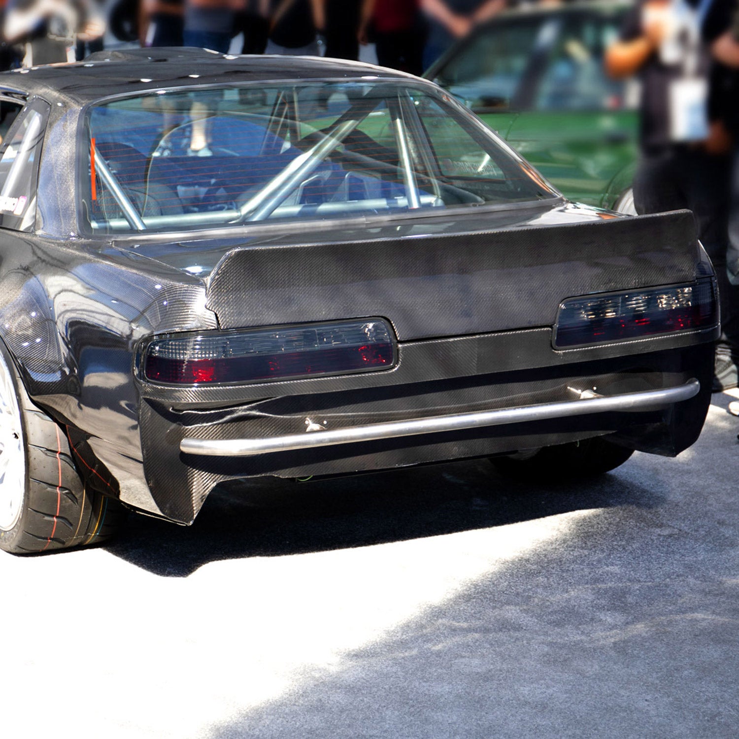 1989-1994 Nissan 240SX S13 Coupe Tail Lights Chrome Housing/Red Smoke Lens