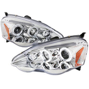 2002-2004 Acura RSX Dual Halo Projector Headlights Chrome Housing/Clear Lens