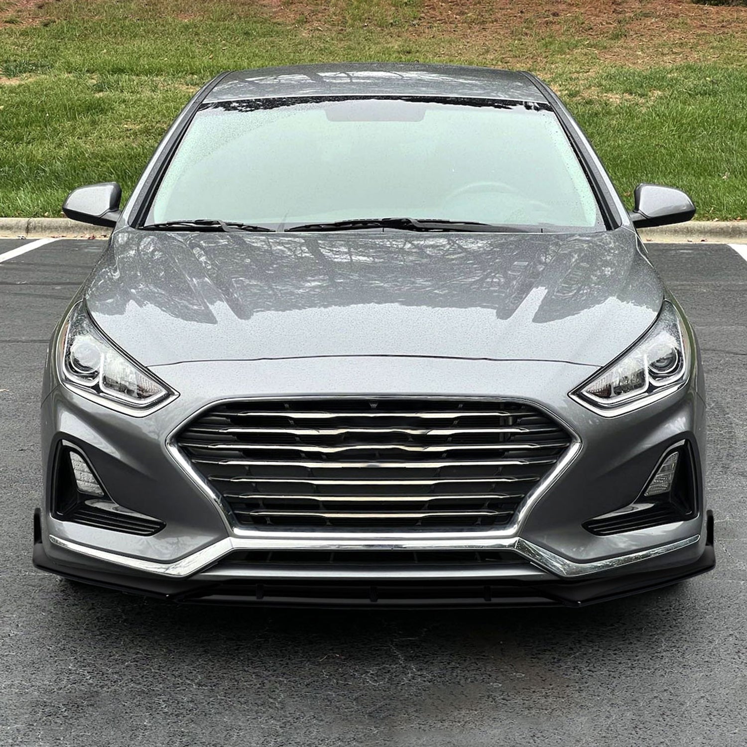 2018-2019 Hyundai Sonata Glossy Black 3Pcs Front Bumper Lip Splitter Kit