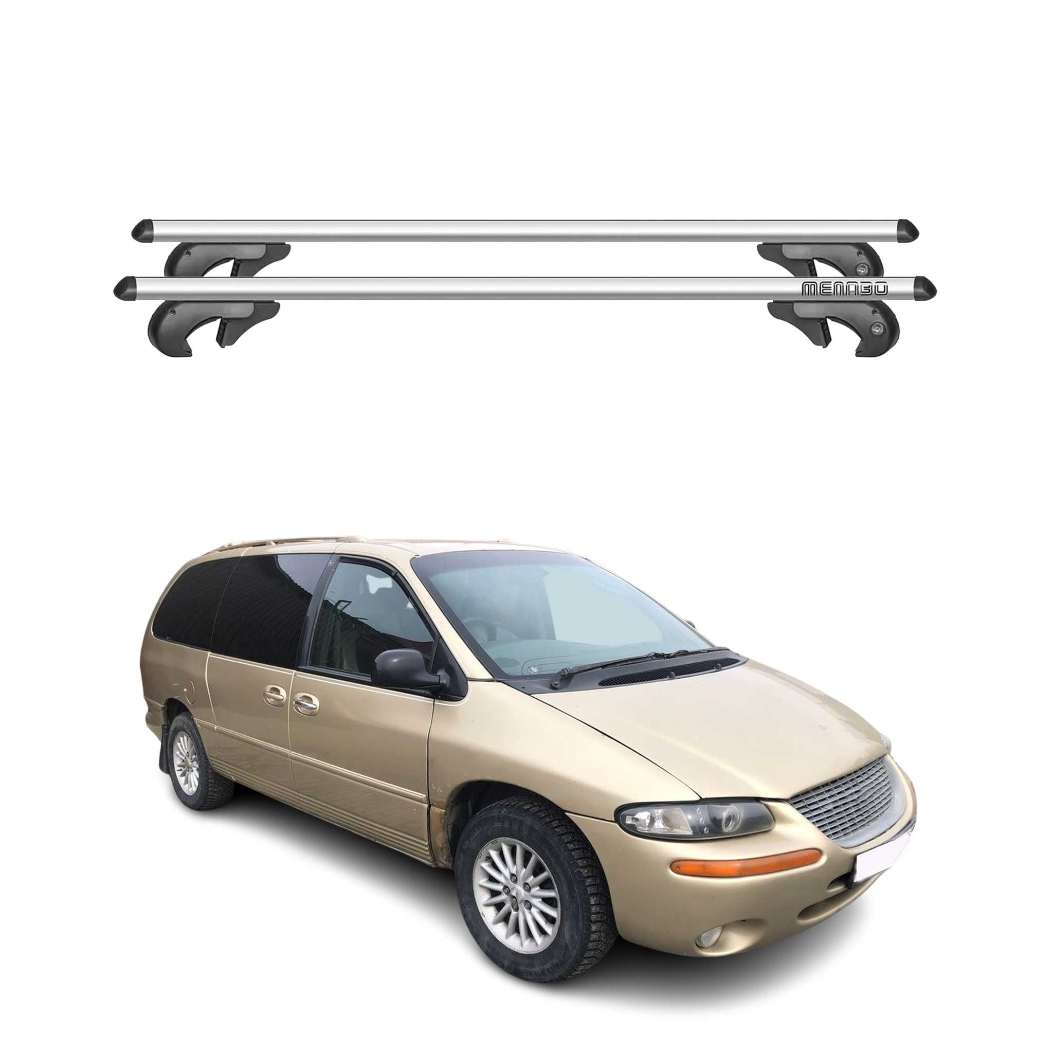 2001-2004 Chrysler Town & Country Roof Rack Cross Bars Silver