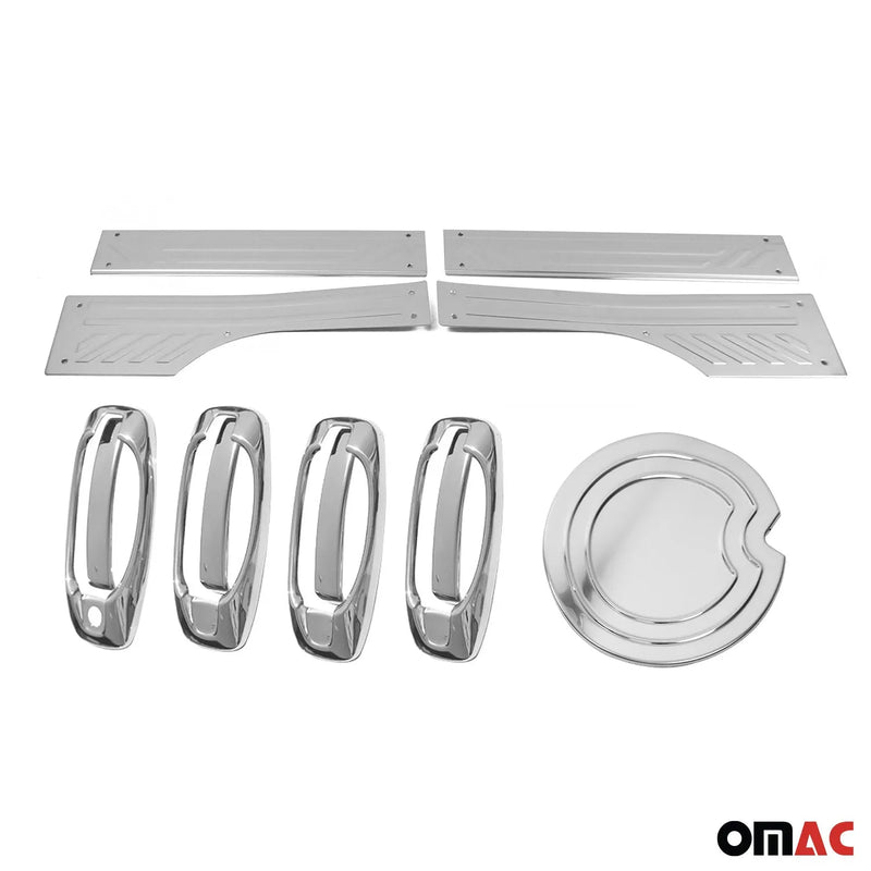 2015-2022 RAM ProMaster City Mirror Cover Caps & Door Sill Covers Chrome Set