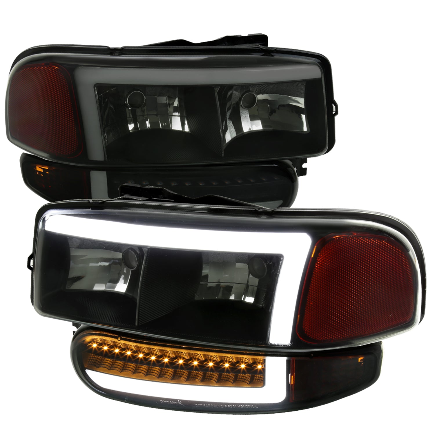 1999-2006 GMC Sierra Sierra Yukon/XL Headlights LED Signal Bumper Lights Smoke