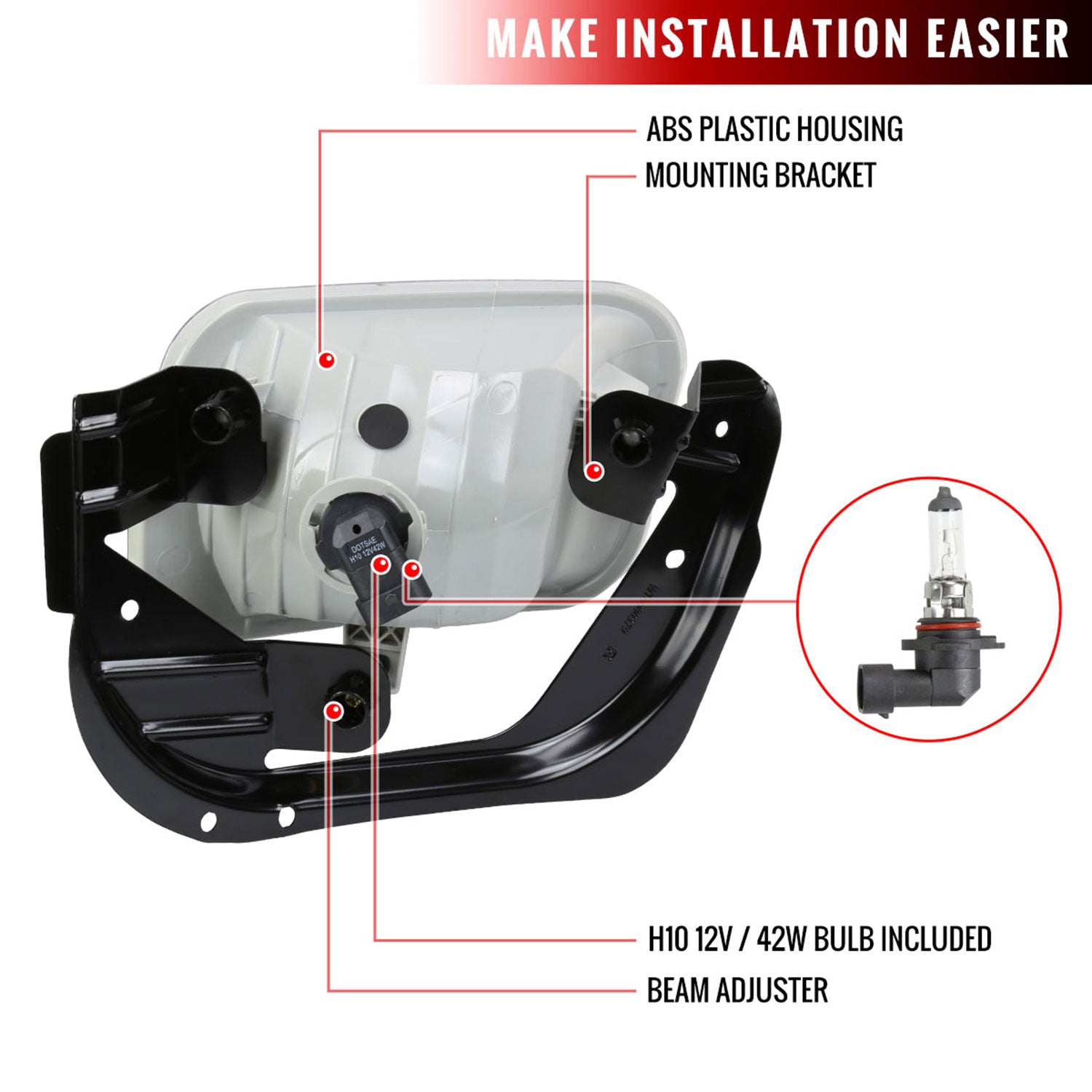 2009-2012 Dodge RAM 1500/ 2010-2018 RAM 2500/3500 H10 Fog Lights Chrome/Clear