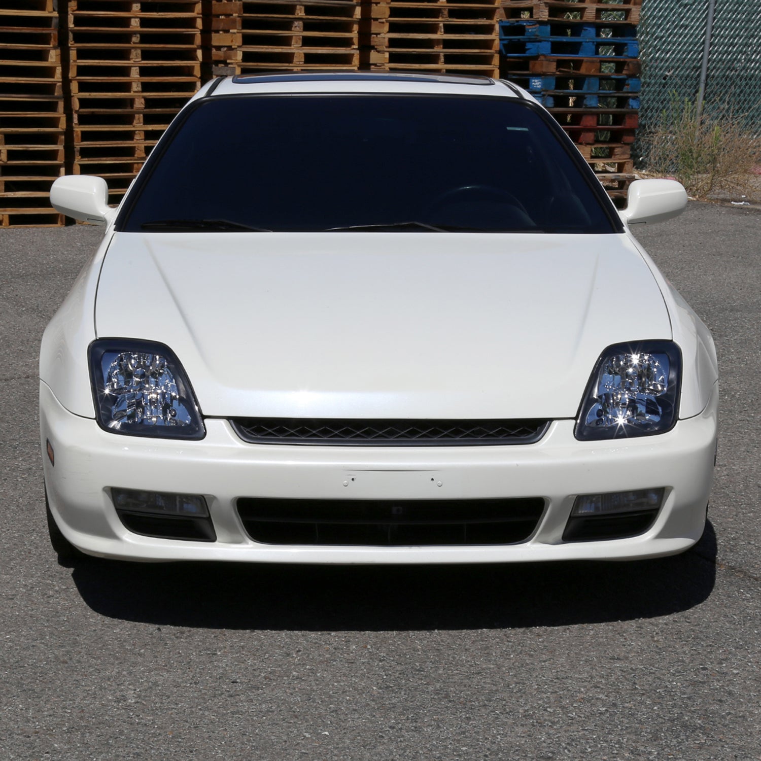 1997-2001 Honda Prelude Factory Style Headlights Matte Black/Clear Lens