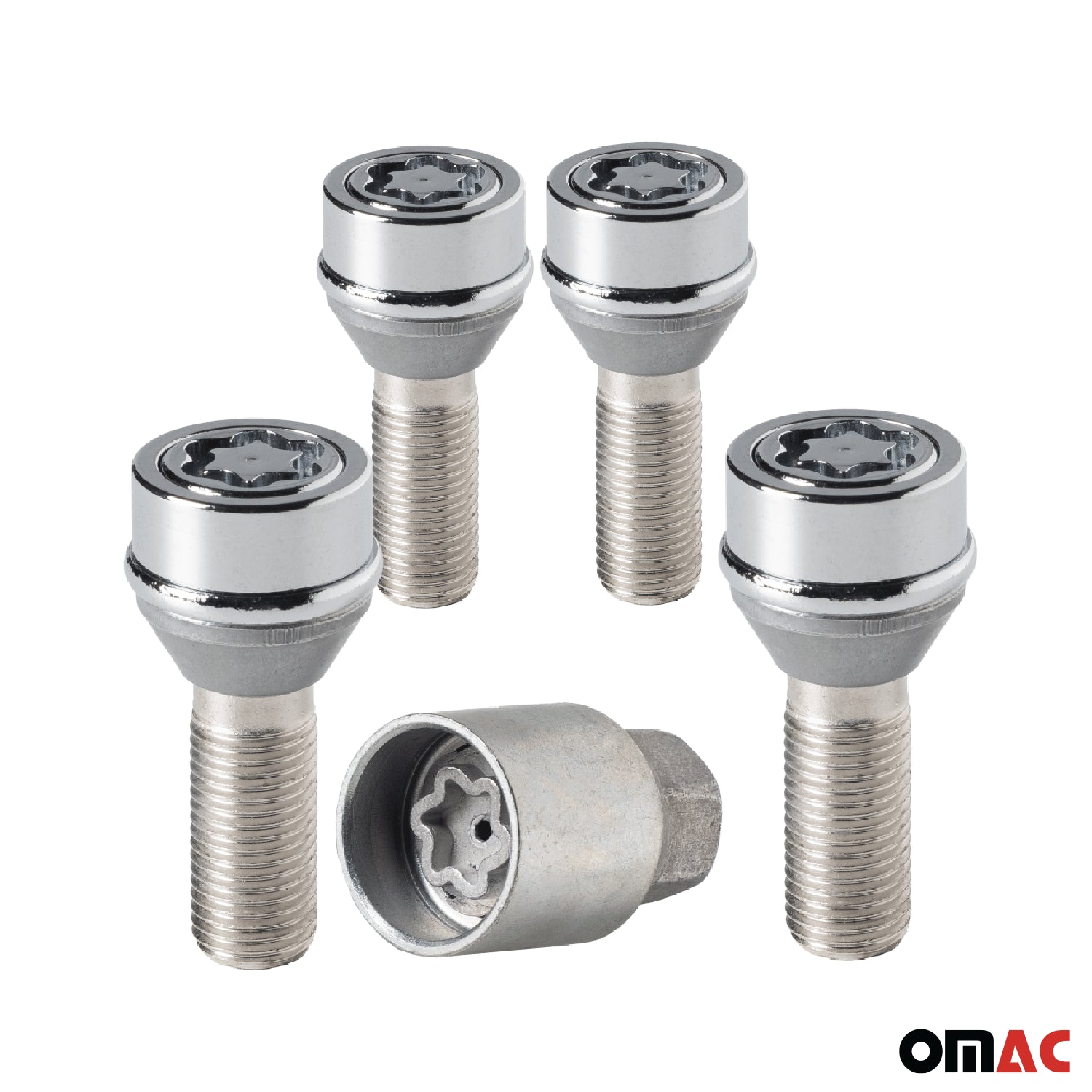 Wheel Lock Kit for Land Rover Range Rover Sport M14X1,5 Silver 4Locks & 1Key