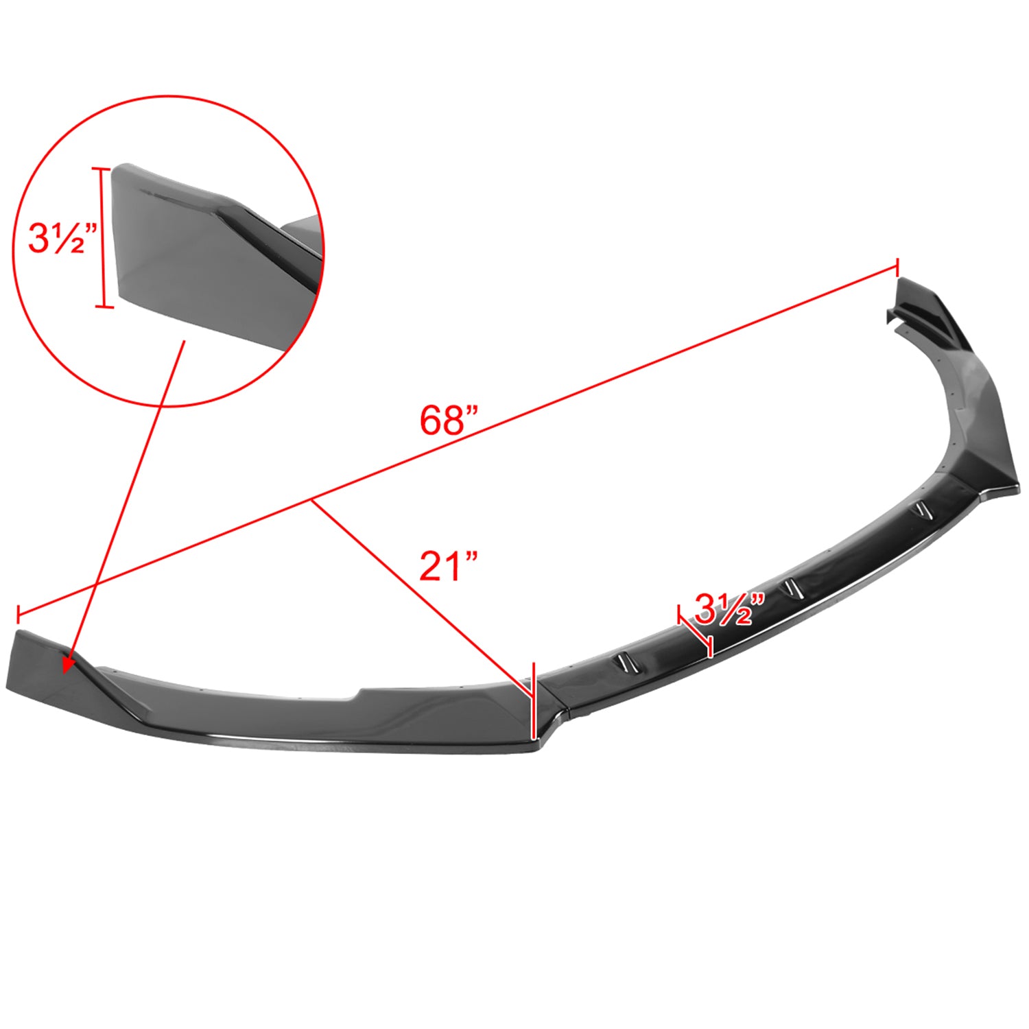 2010-2013 VW Golf/GTI Glossy Black 3Pcs Front Bumper Lip Splitter Kit