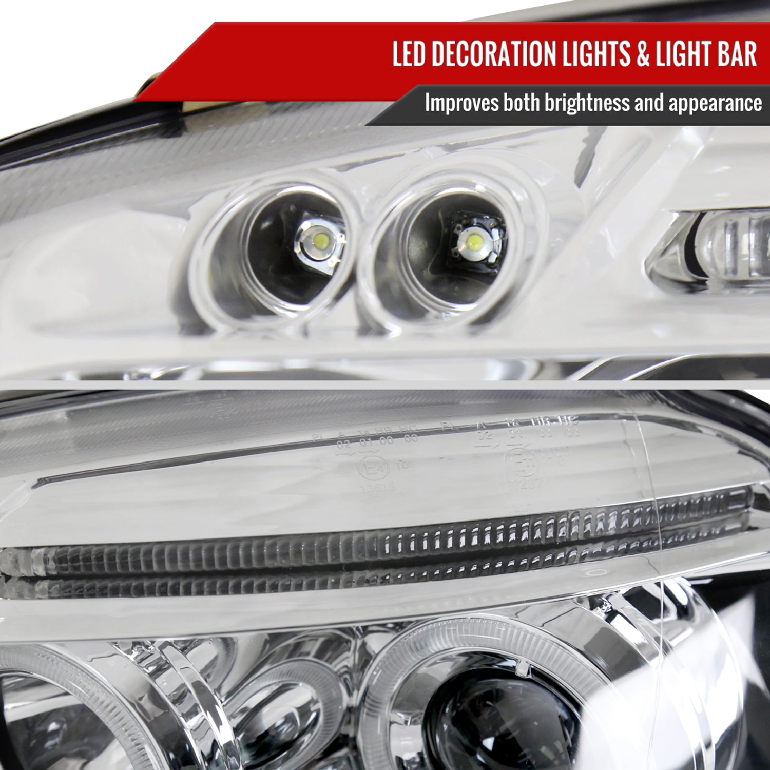 2006-2008 VW Golf Rabbit/ 2006-2010 Jetta Dual Halo Projector Headlights Chrome