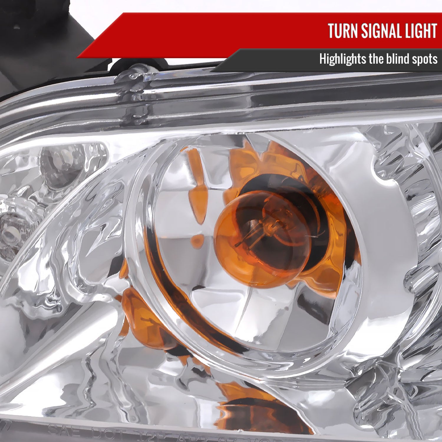 1997-2003 Pontiac Grand Prix Dual Halo Projector Headlights Chrome/Clear Lens