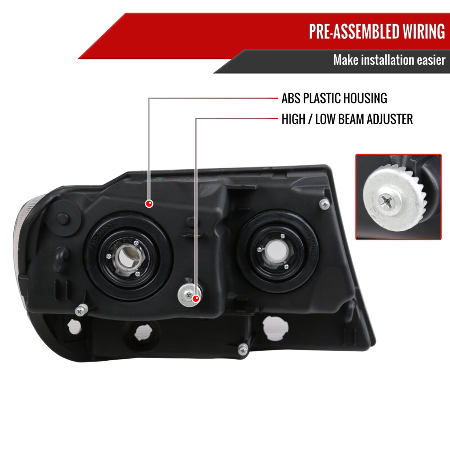 1999-2004 Jeep Grand Cherokee Factory Crystal Headlights Amber Reflectors